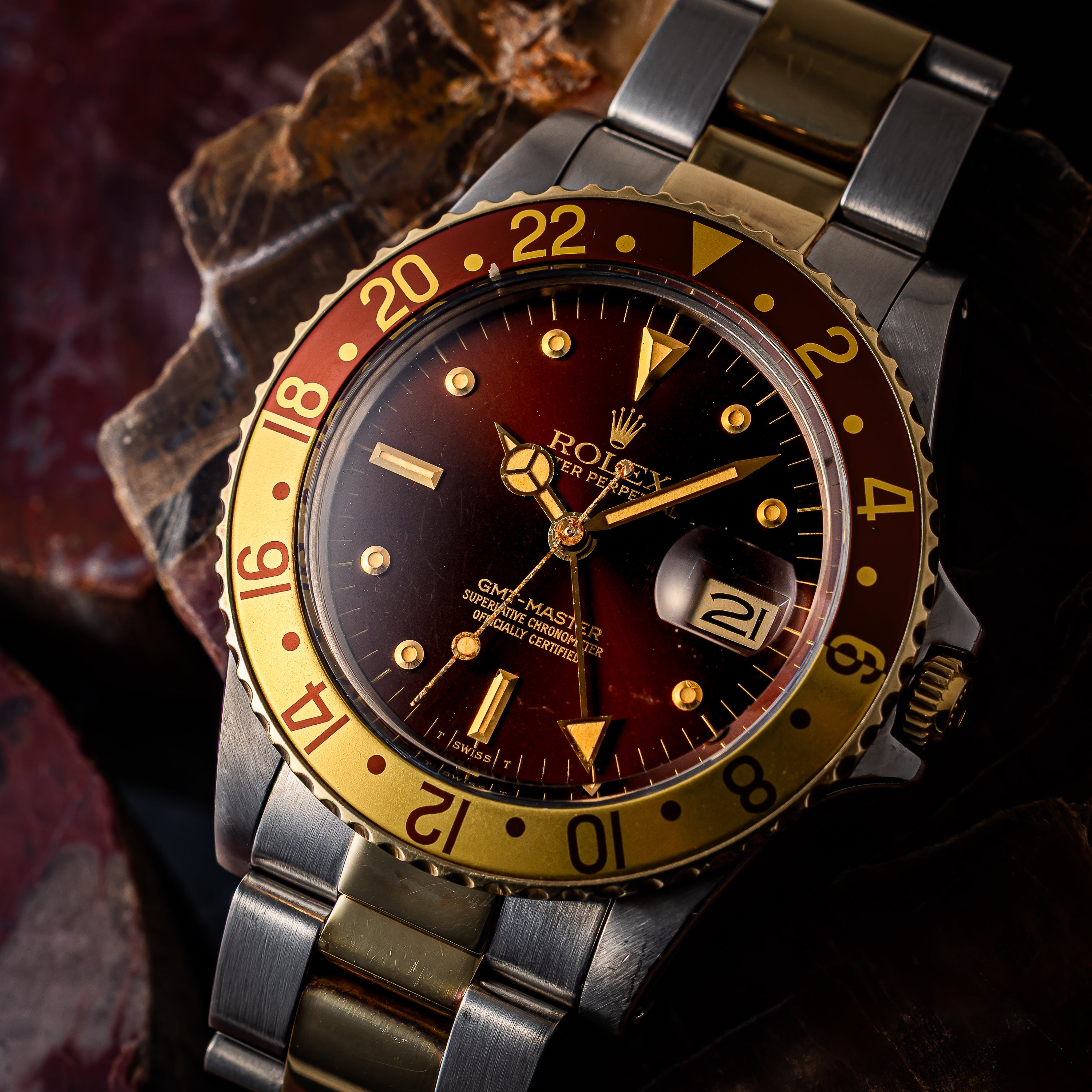 ロレックス GMTマスター 1982年製 コンビ ブラウンニップル Ref.16753
