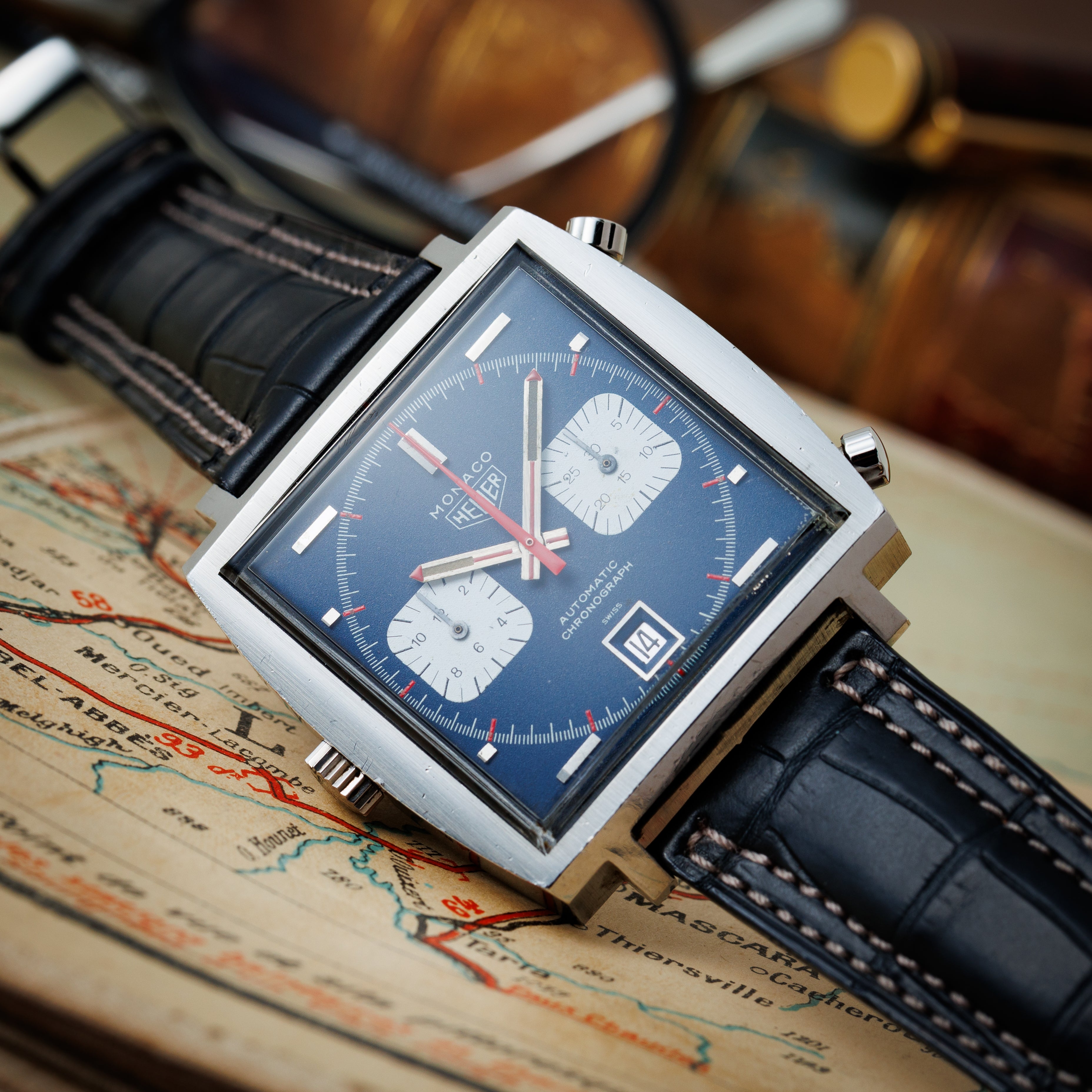 ホイヤー モナコ Ref.1133B ブルーダイヤル 自動巻クロノグラフ Cal.12 マックィーン