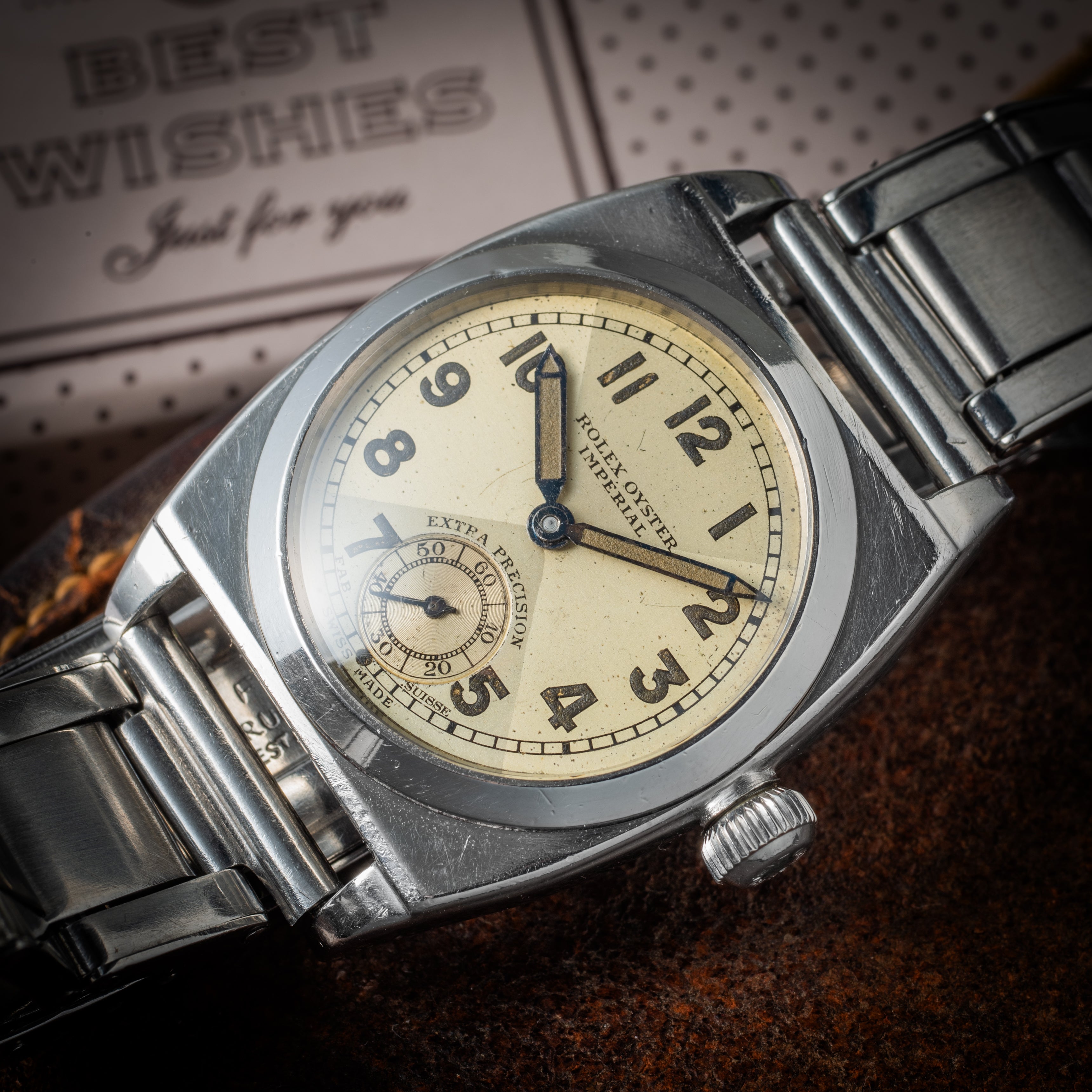 ロレックス オイスター インペリアル バイセロイケース 1940年製 Ref.3116 クリスクロスダイヤル BEAU BRUMMEL社製ブレス