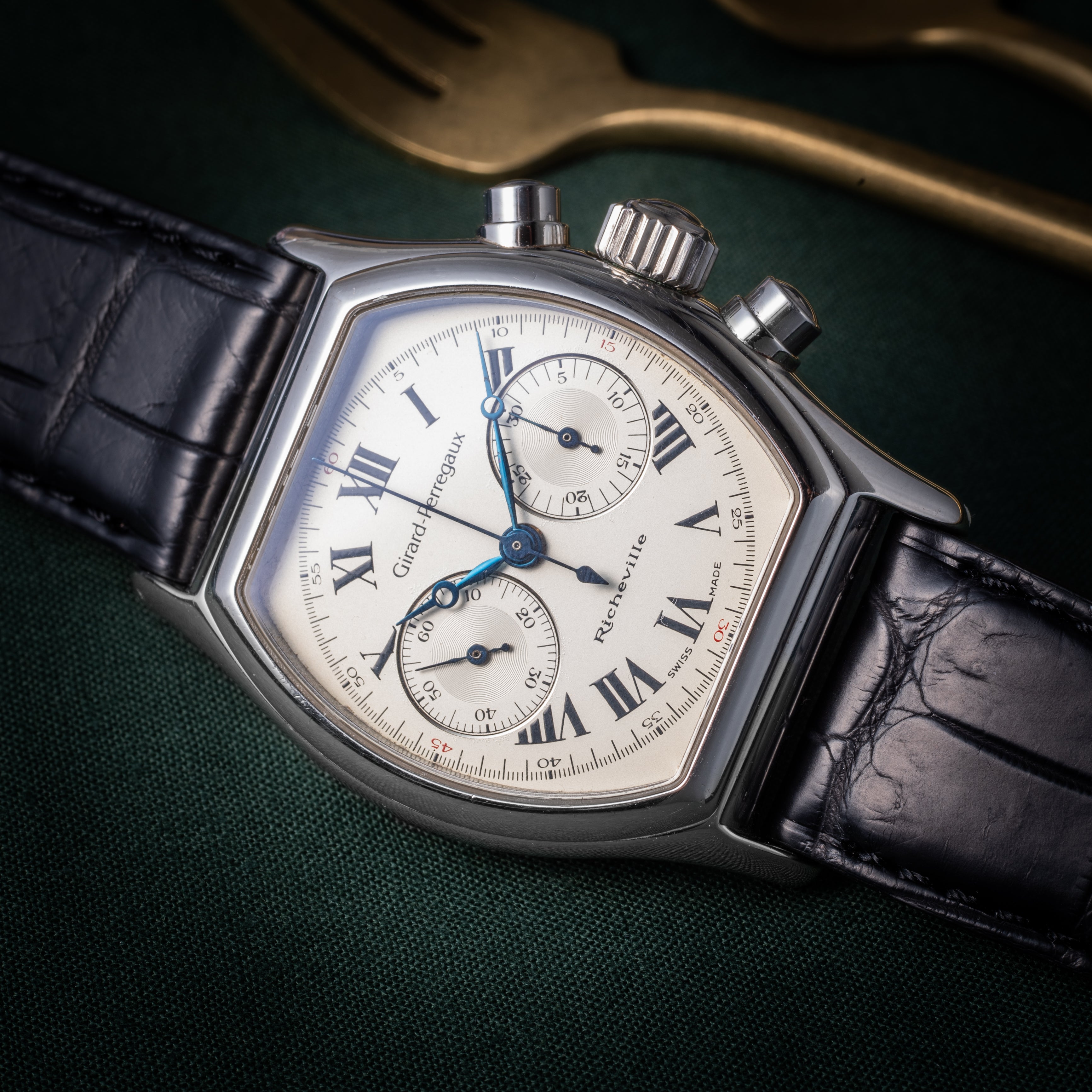 ジラール・ペルゴ リシュビル 1990年代製 Ref.2710 クロノグラフ 箱付き