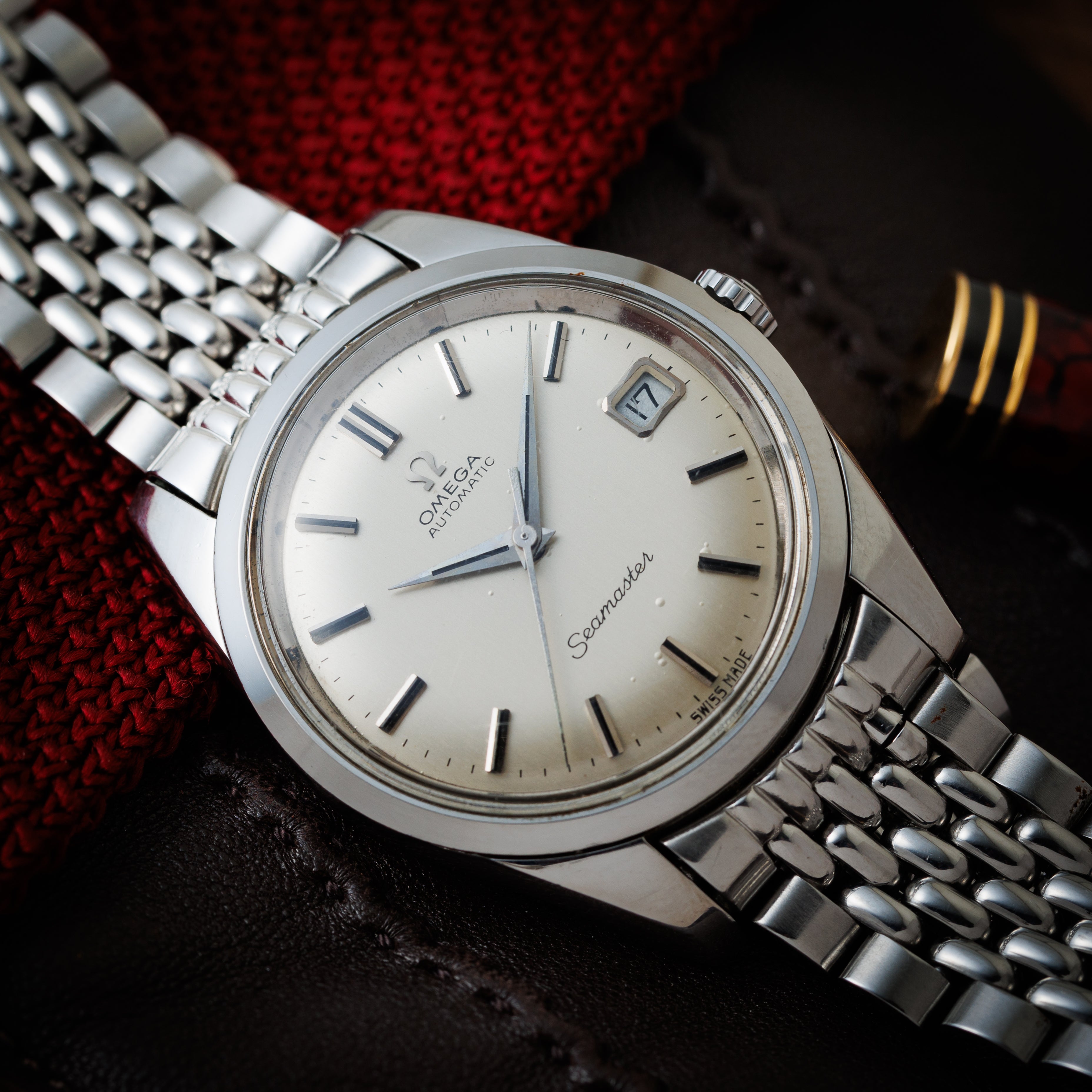オメガ シーマスター 1966年製 Ref.166.010 シルバーダイヤル 純正ライスブレス
