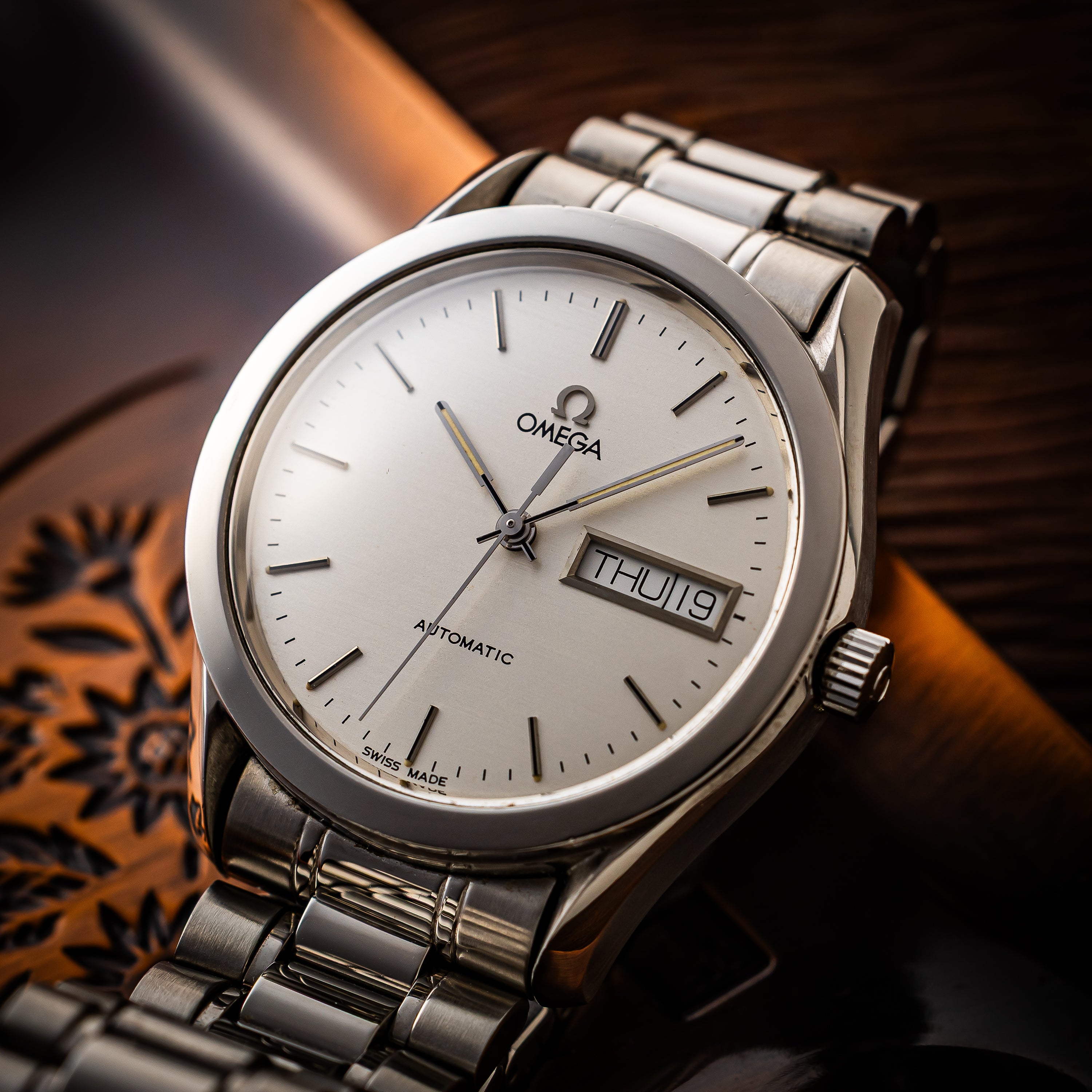 オメガ クラシック デイデイト 1995年～1997年製 シルバーダイヤル ブレス付き