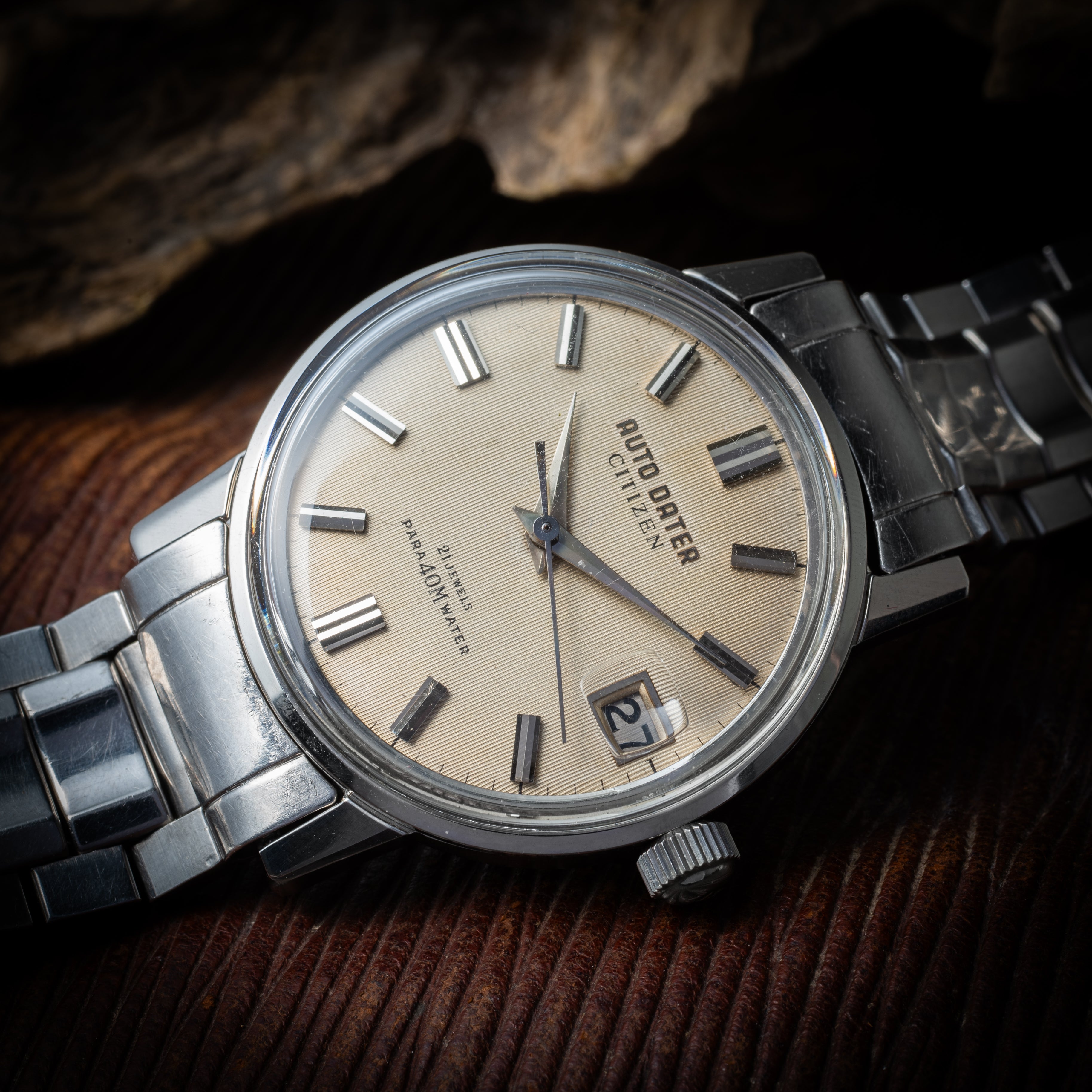 シチズン ジェット オートデータ 1963年製 パラウォーター 21石 純正ブレス付き 自動巻き 裏シール付き