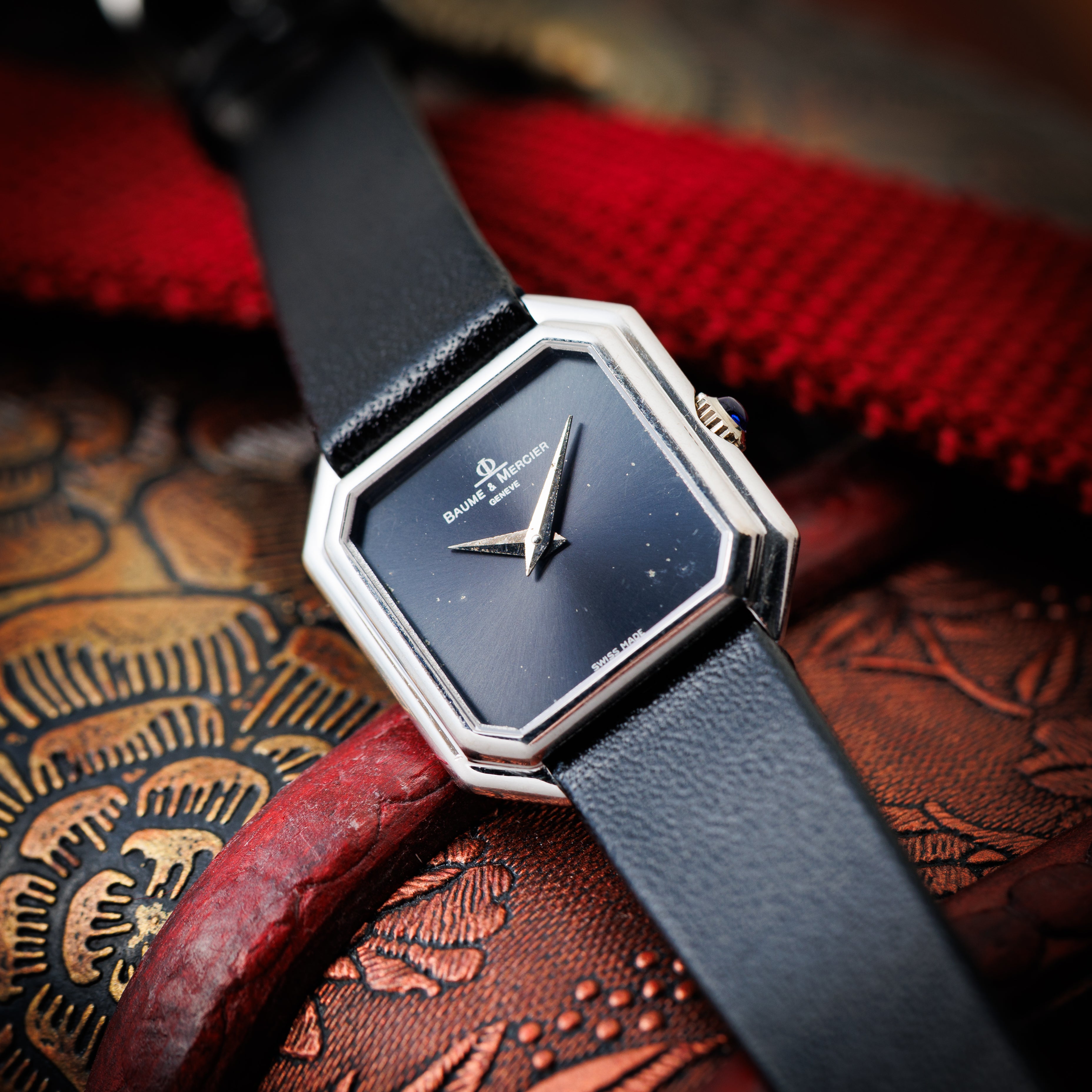 ボーム＆メルシエ レディース 18金無垢ホワイトゴールド オクタゴンケース 1980年代製 手巻き