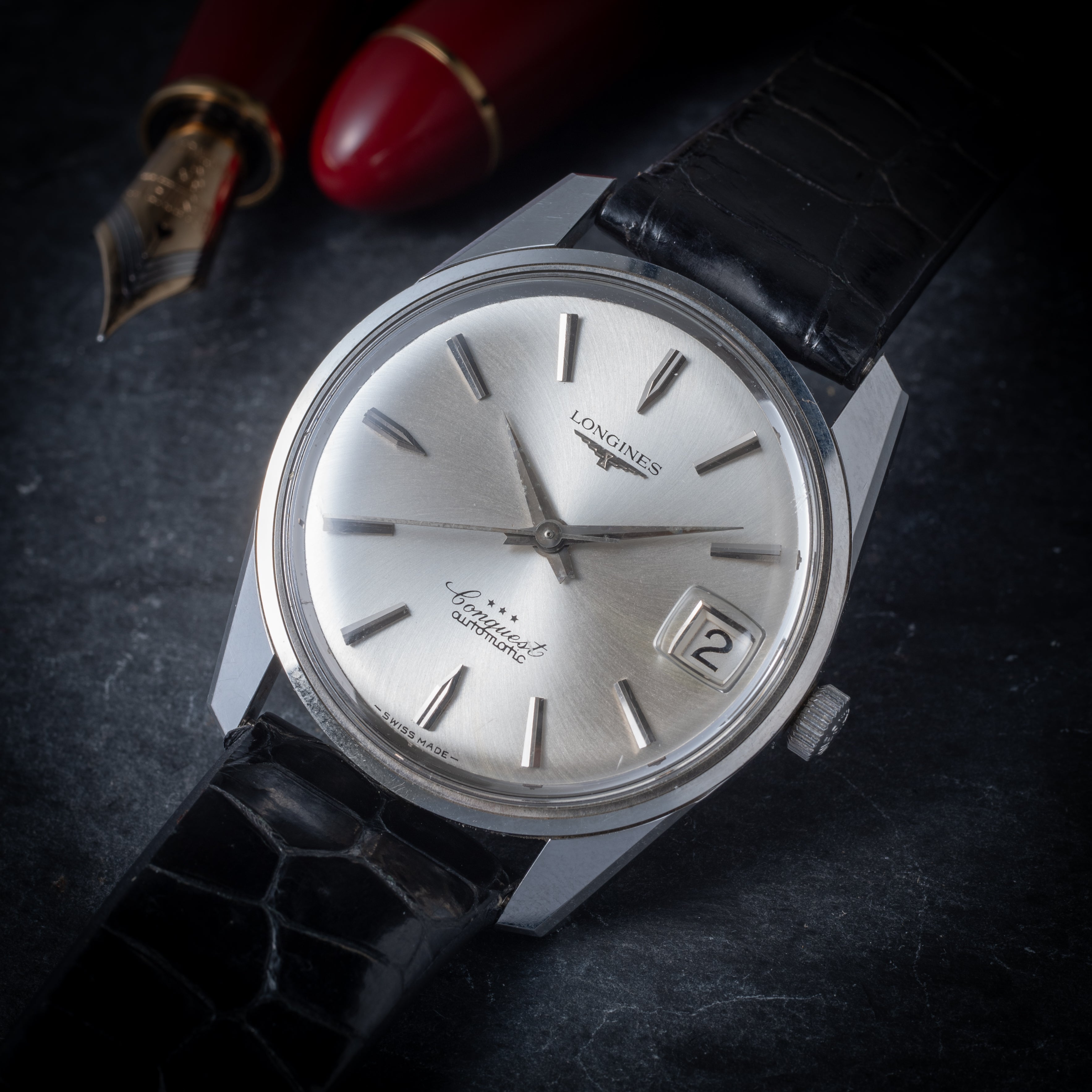 ロンジン コンクエスト 1960年代製 Ref.9044 自動巻Cal.291 純正革ベルト、純正尾錠、タグ付き