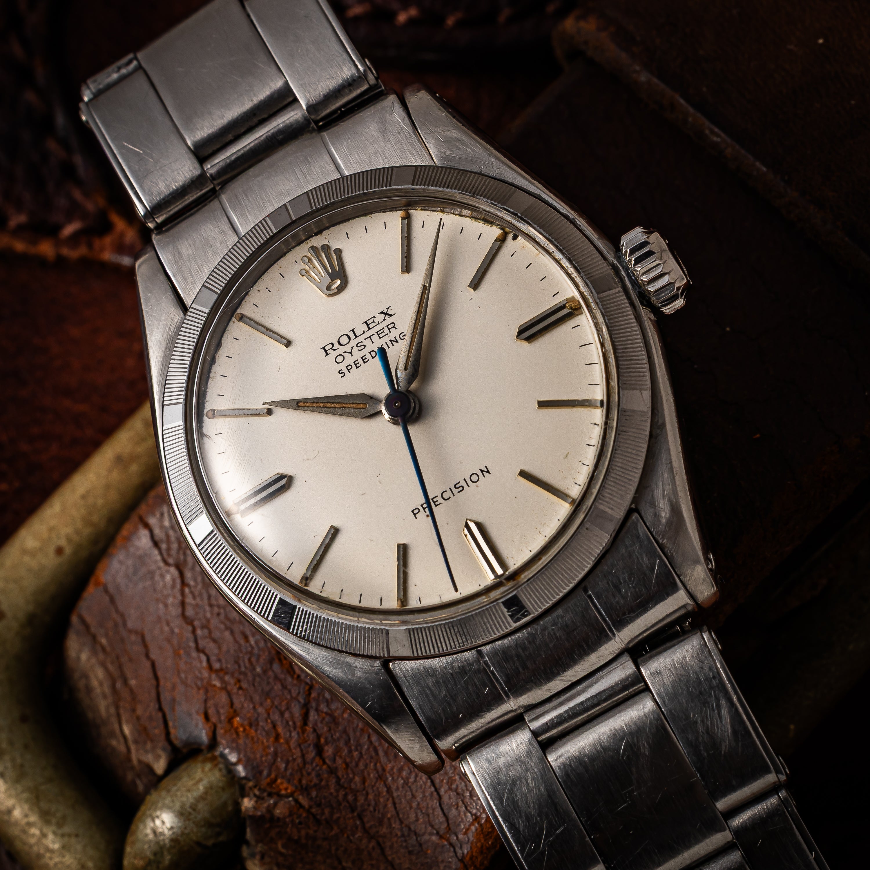 ロレックス オイスター スピードキング 1961年製 Ref.6421 手巻き アルファハンド 純正リベットブレス