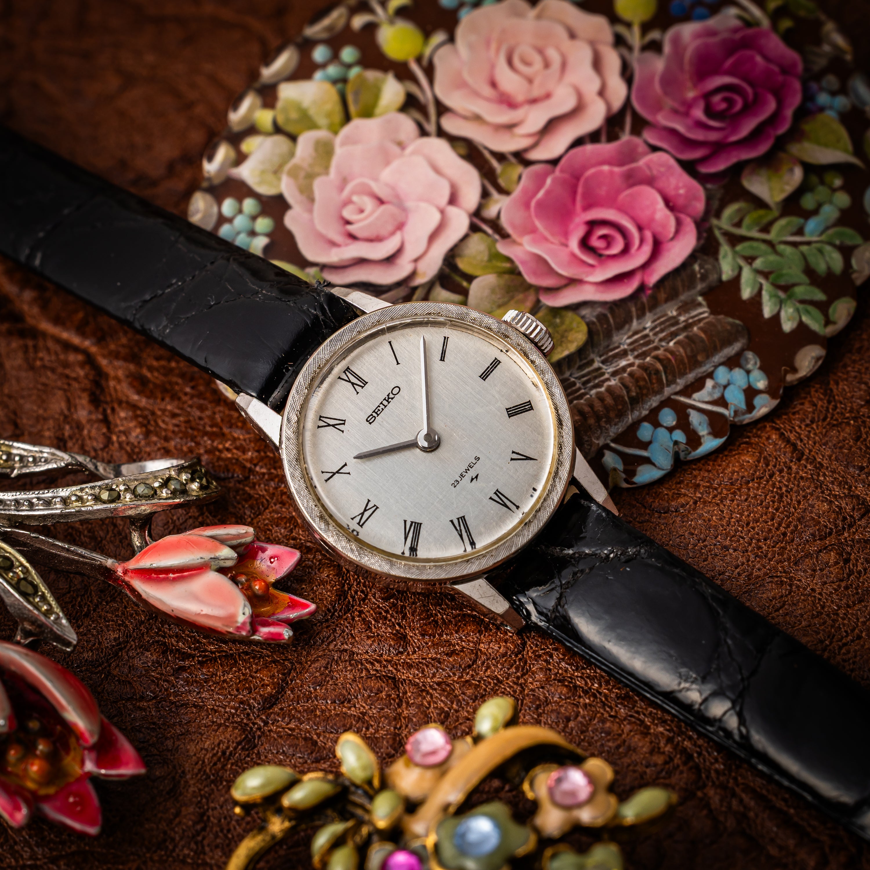 セイコー レディース 1967年製 Ref.2519-0152 ラウンドケース 14金無垢ホワイトゴールド  手巻き