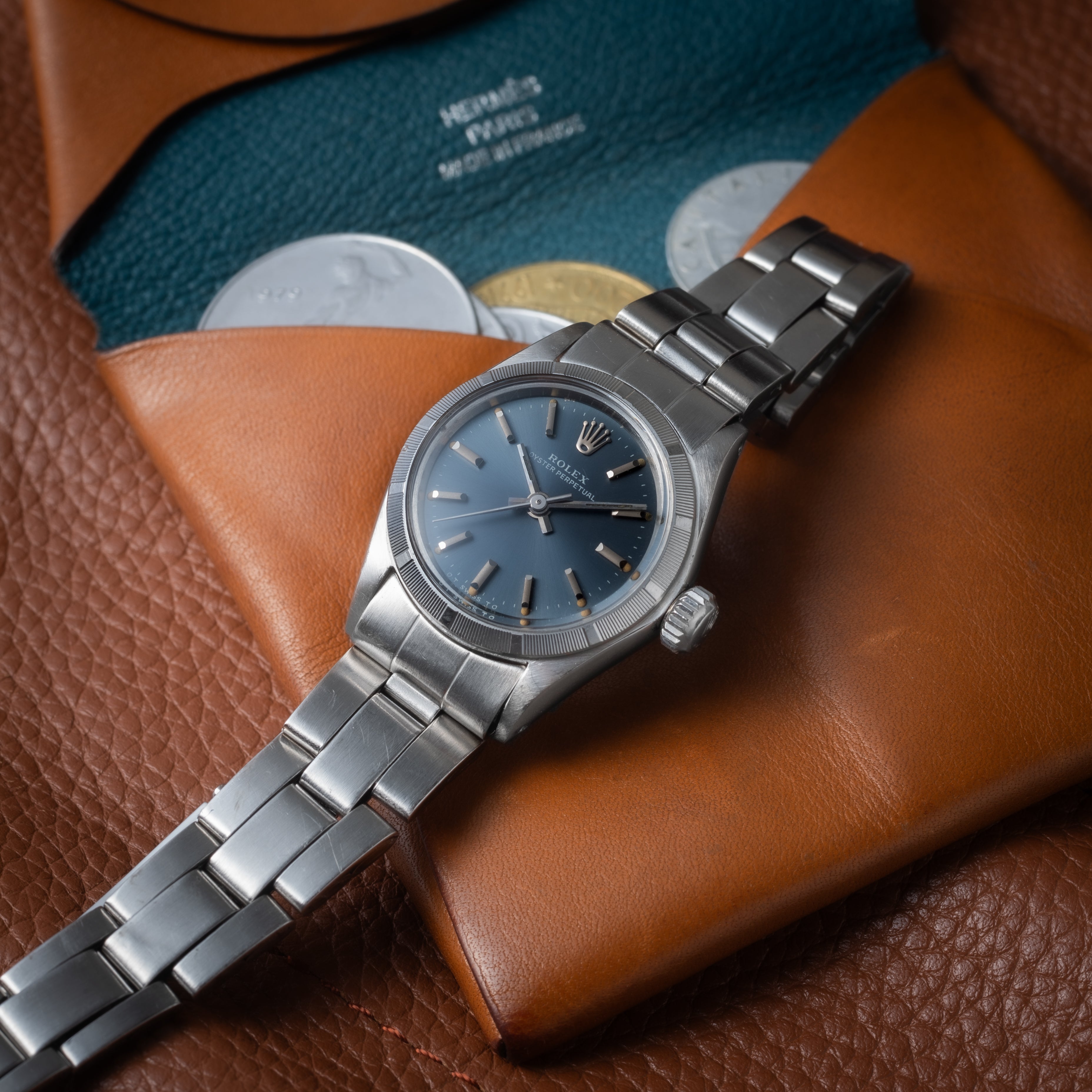 ロレックス オイスターパーペチュアル レディース グレーダイヤル 1972年製 3連オイスターブレス