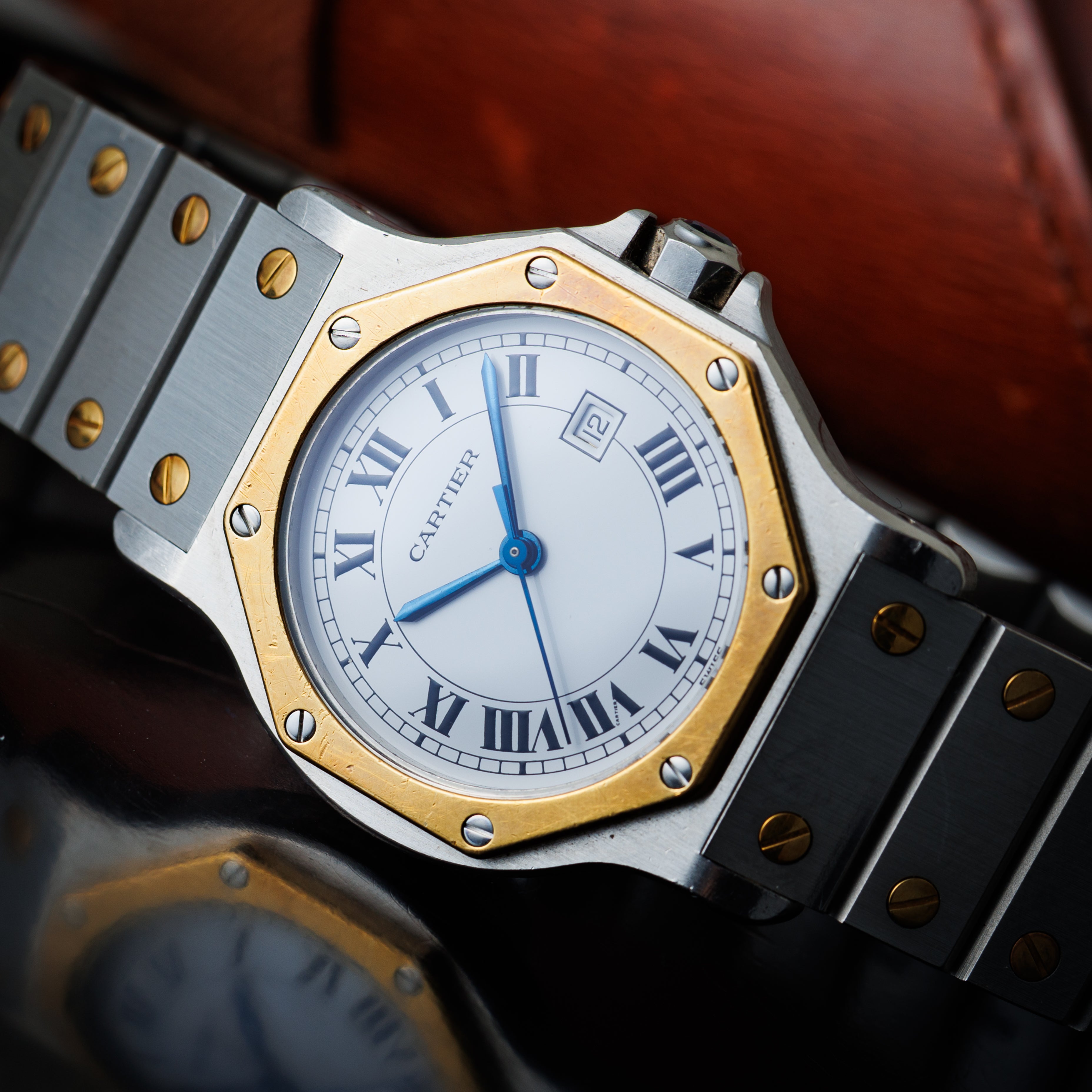 カルティエ サントス オクタゴン LMサイズ コンビ 自動巻