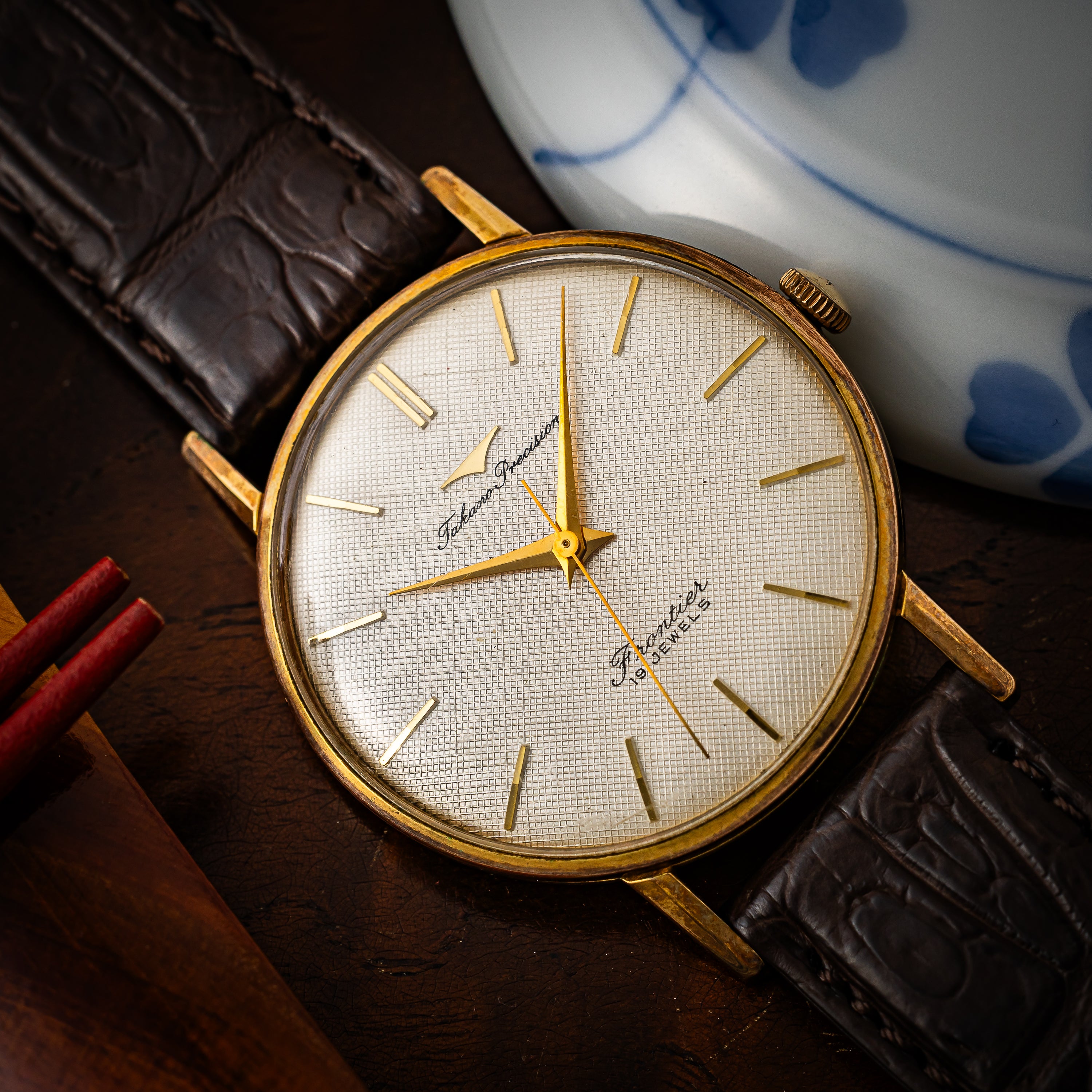 タカノ フロンティア 1950年代後半製 19石手巻き 20ミクロンGPケース