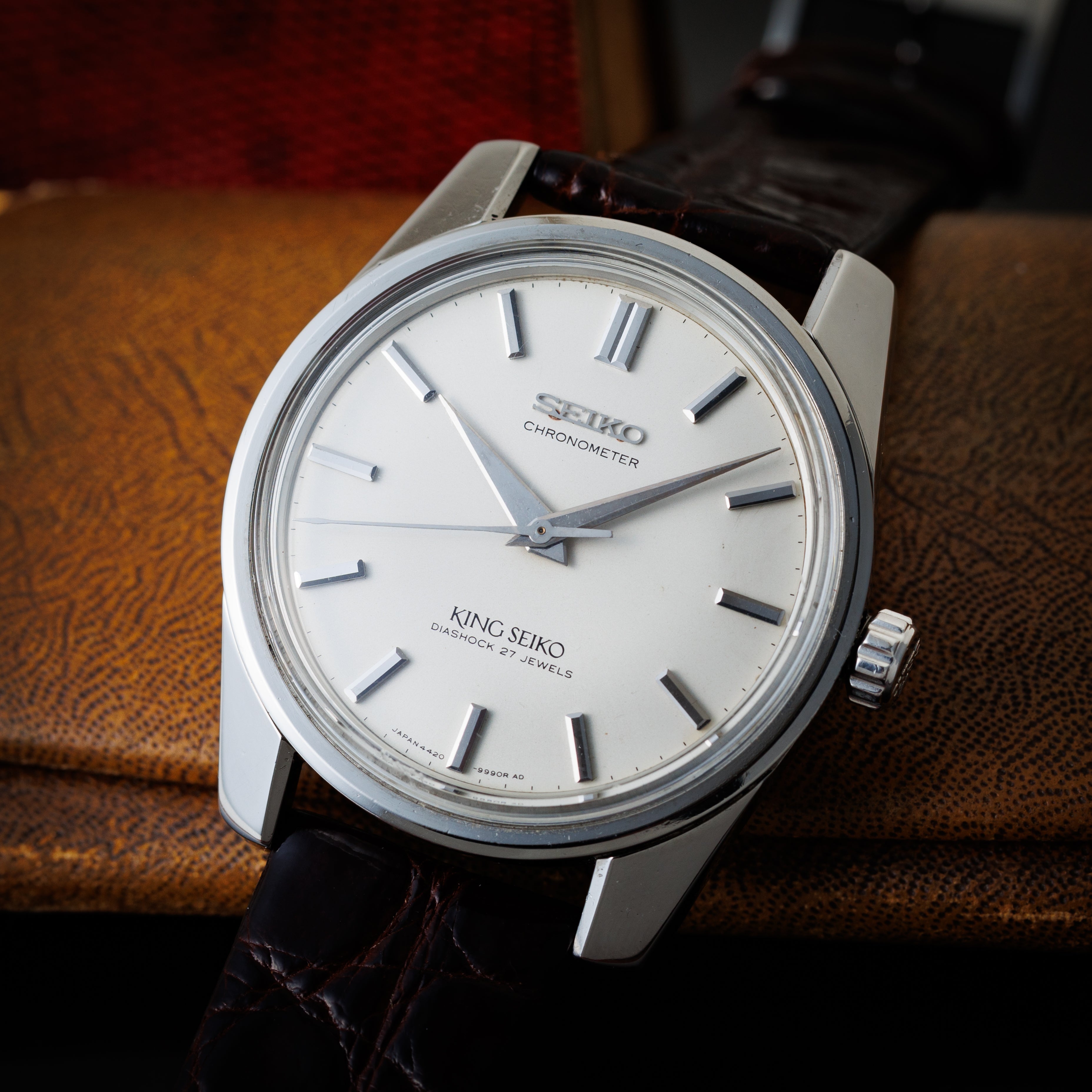 キングセイコー クロノメーター 後期 1965年製 Ref.4420-9990 獅子メダル ロービート手巻き 純正尾錠付き