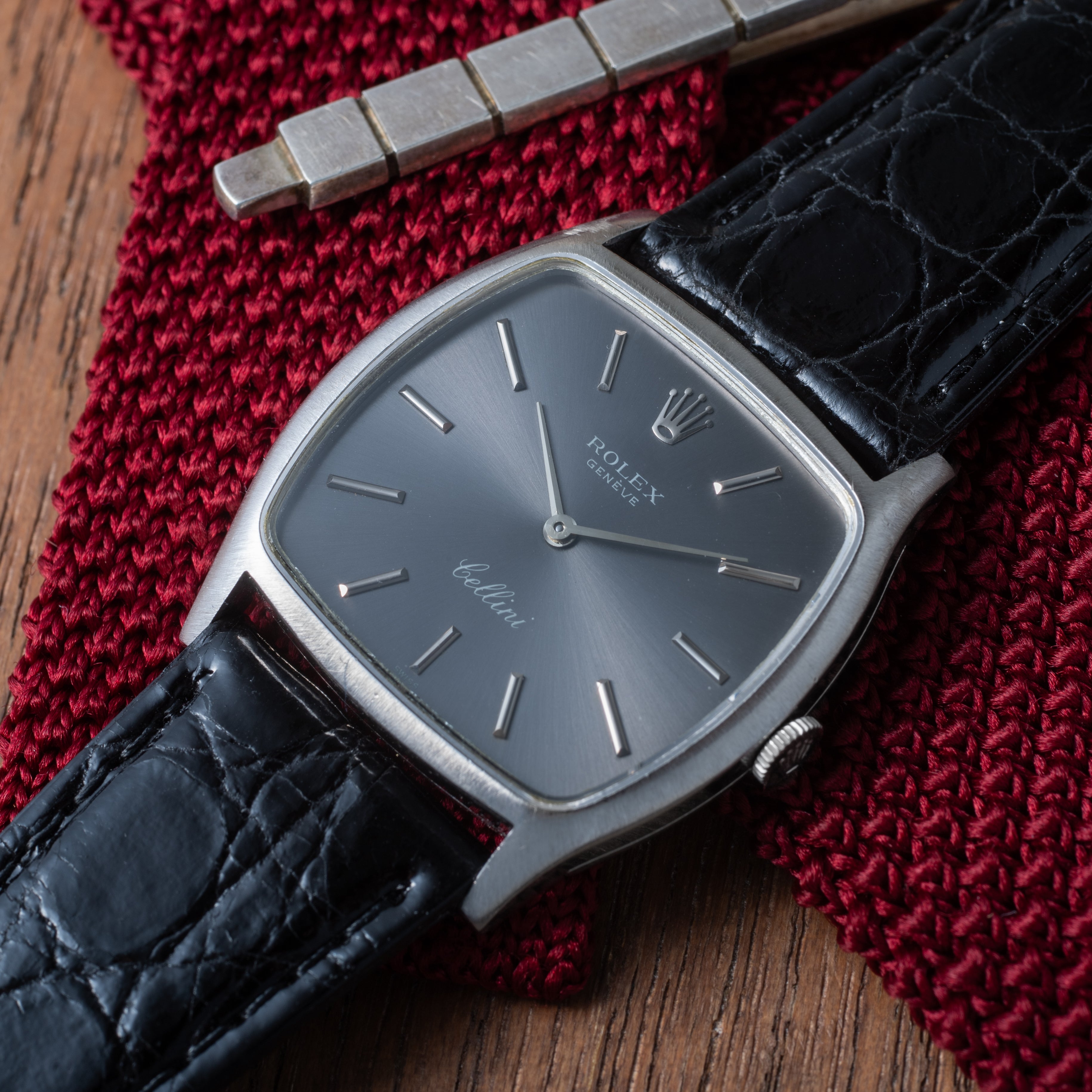 ロレックス チェリーニ 18金無垢ホワイトゴールド 1973年製 Ref.3805 純正尾錠付き