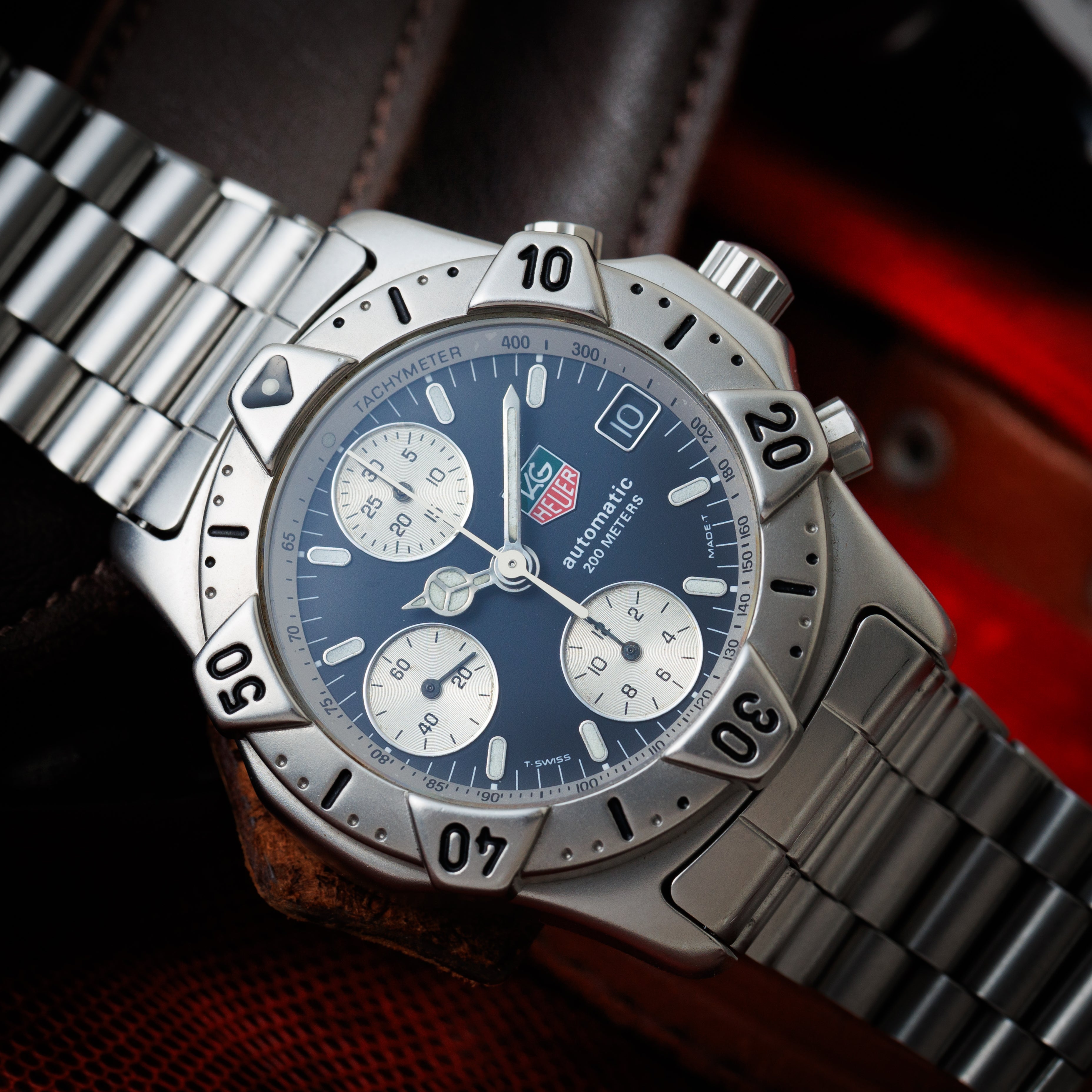 タグ･ホイヤー 1990年代製 200mダイバーズ自動巻クロノグラフ 純正ブレス付き
