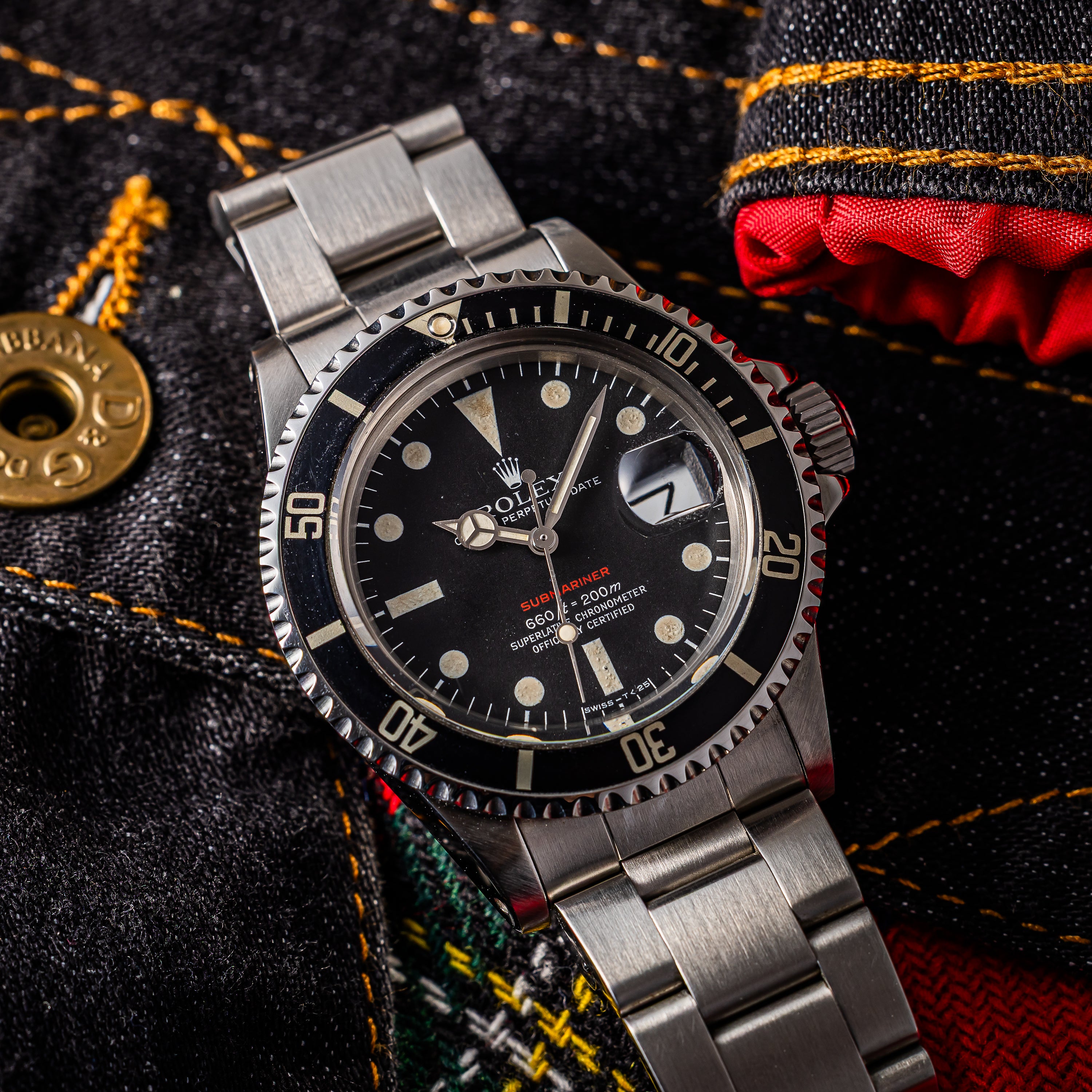 ロレックス 赤サブ マーク5ダイヤル 2022年2月国際サービス保証書付き Ref.1680 1977年製