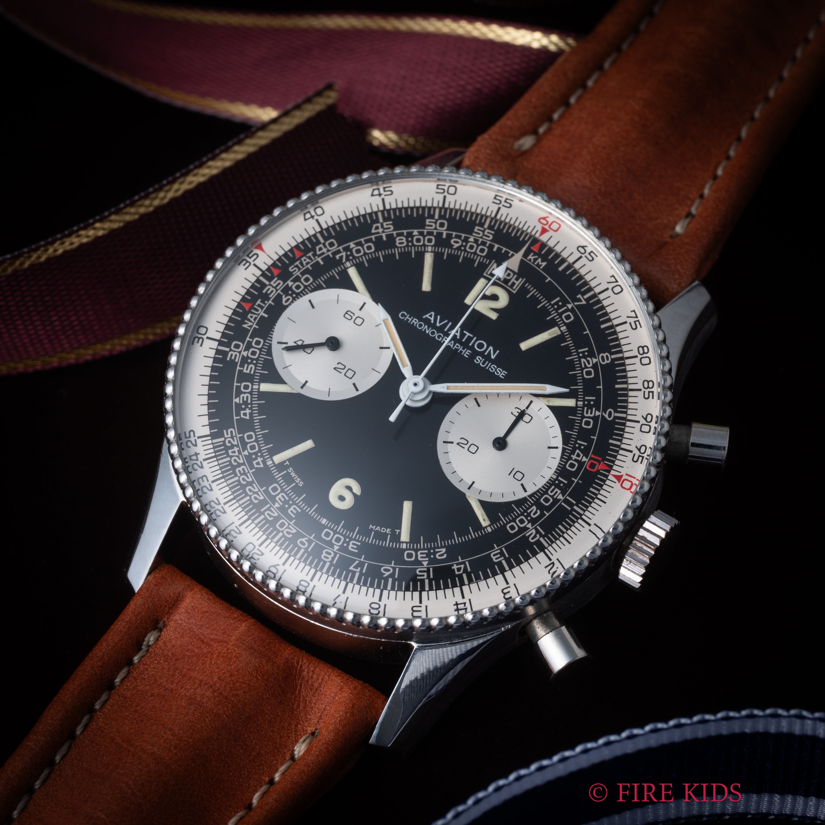 オーレックス＆ワイス アビエーション 手巻き Cal.7733 クロノグラフ