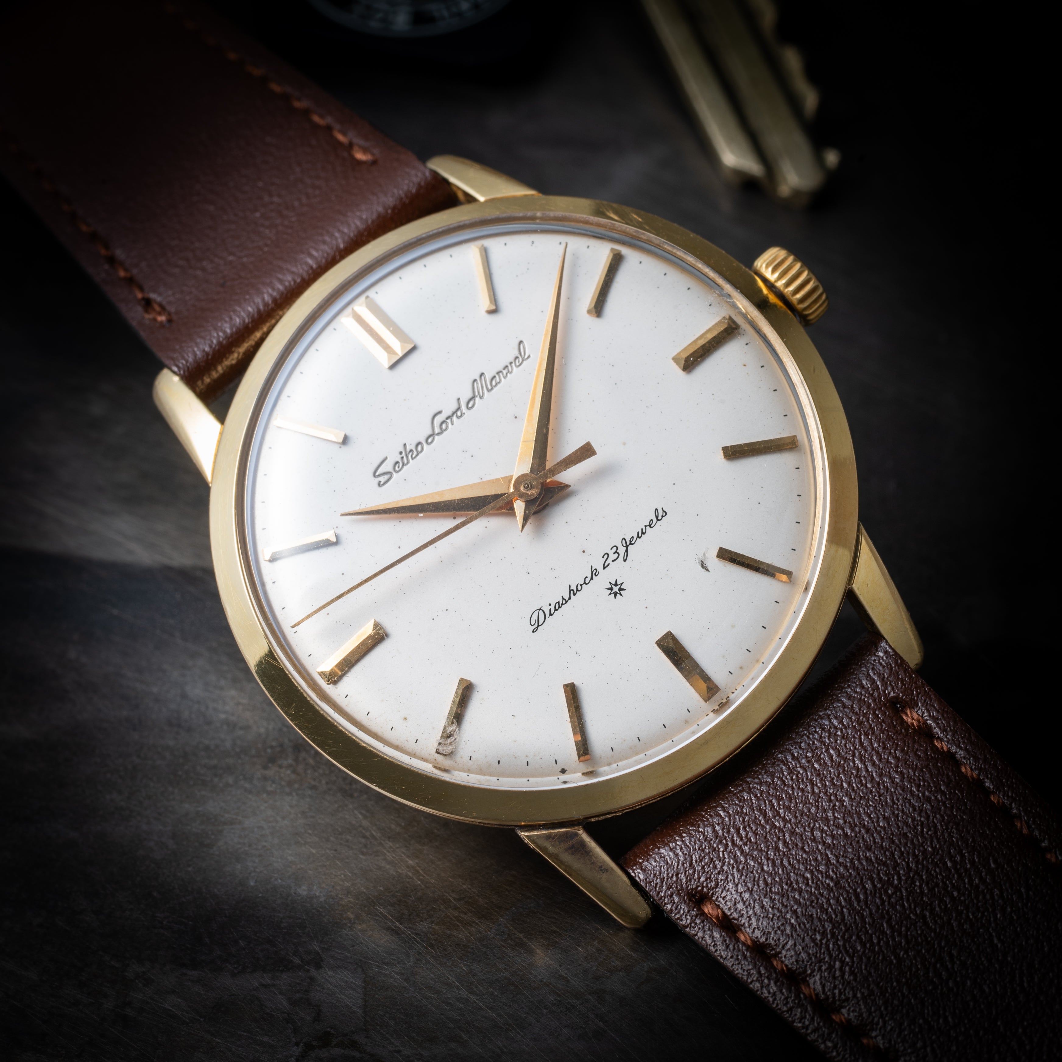 セイコー ロードマーベル 1962年製 Ref.14050 18金無垢 彫文字ロゴ SDダイヤル 手巻き