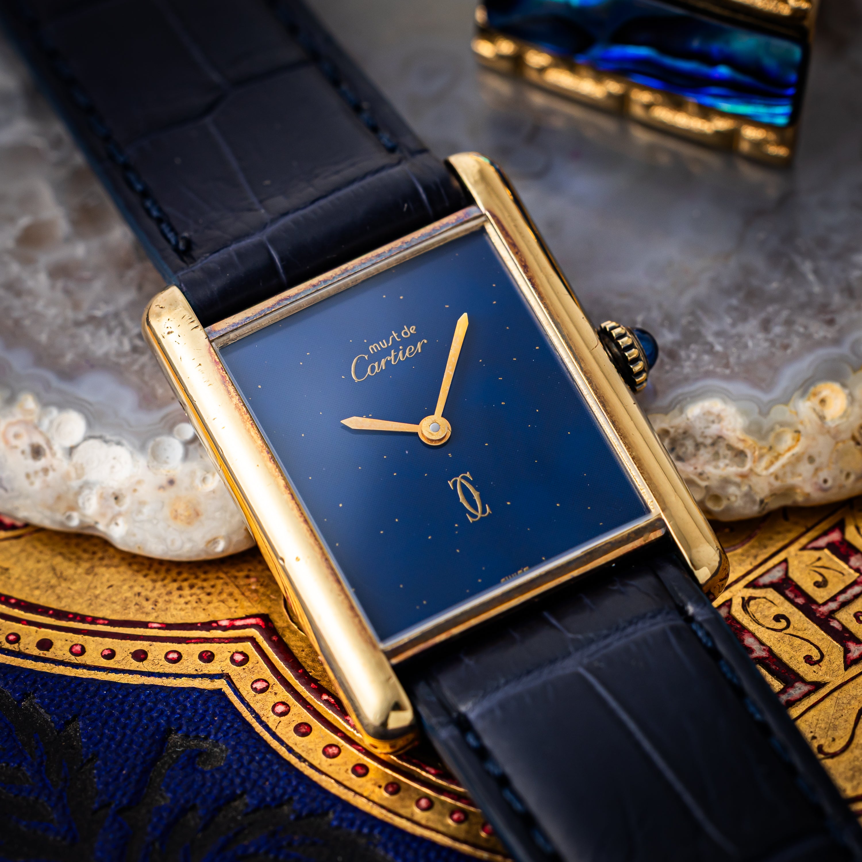 カルティエ マストタンク 1980年代製 LMサイズ 手巻き ラピスブルーダイヤル