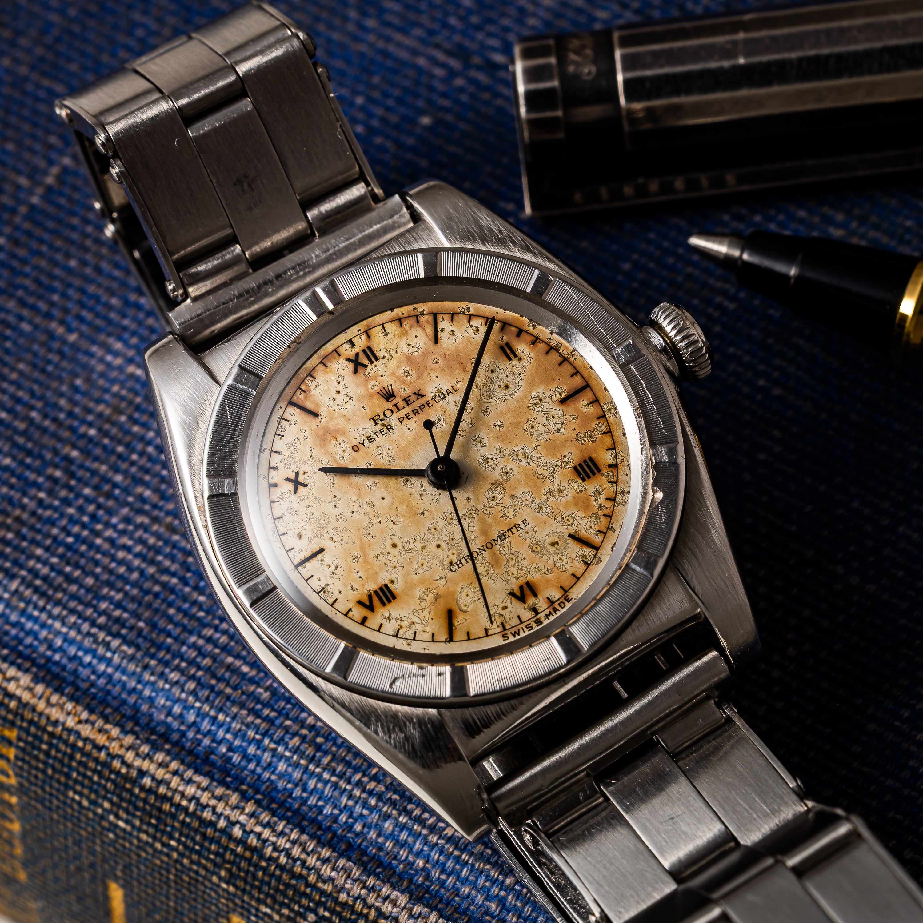 ロレックス バブルバック 飛びローマン ゲイフレアーブレス Ref.3372 1945年製