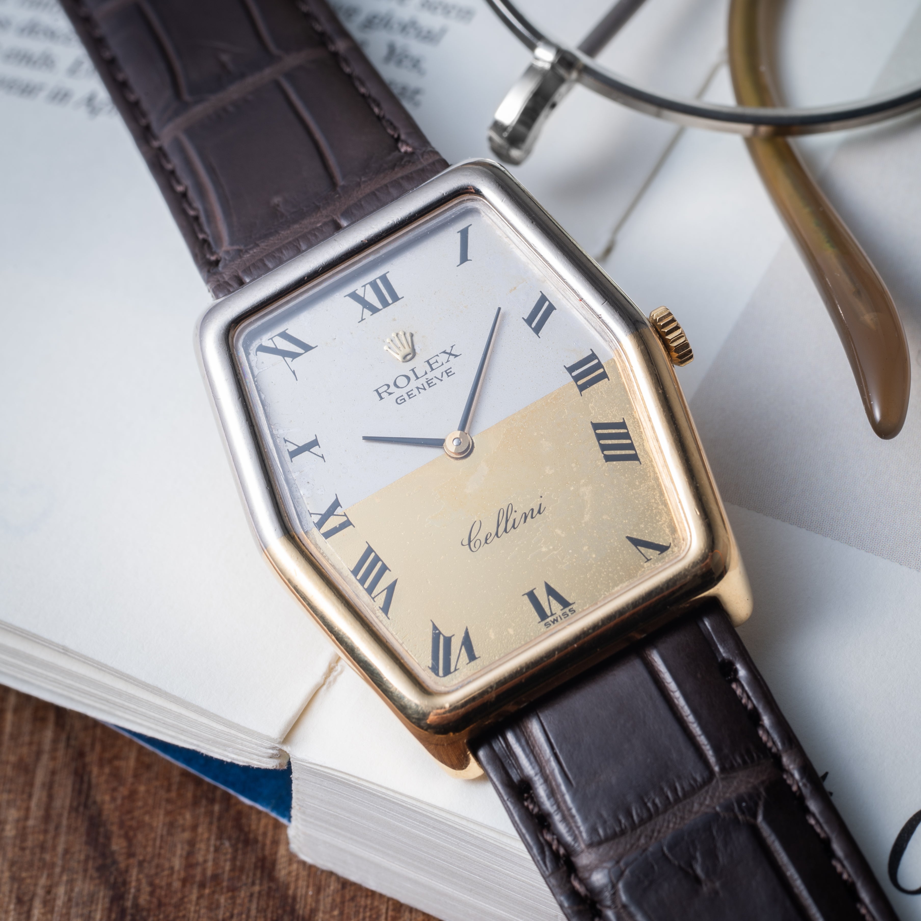 ロレックス チェリーニ 18KYG / 18KWG 1974年製 Ref.4107 ヘキサゴンケース