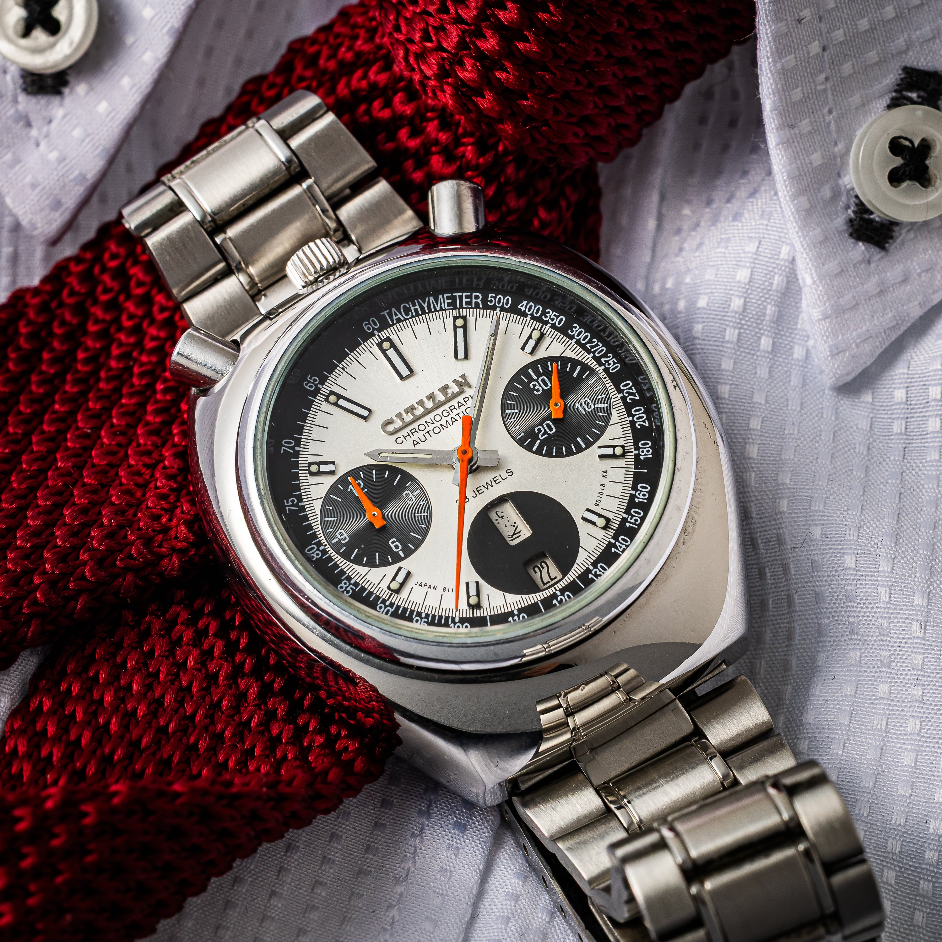 シチズン ツノクロノ チャレンジタイマー 1980年製 自動巻きクロノグラフ 純正ブレス