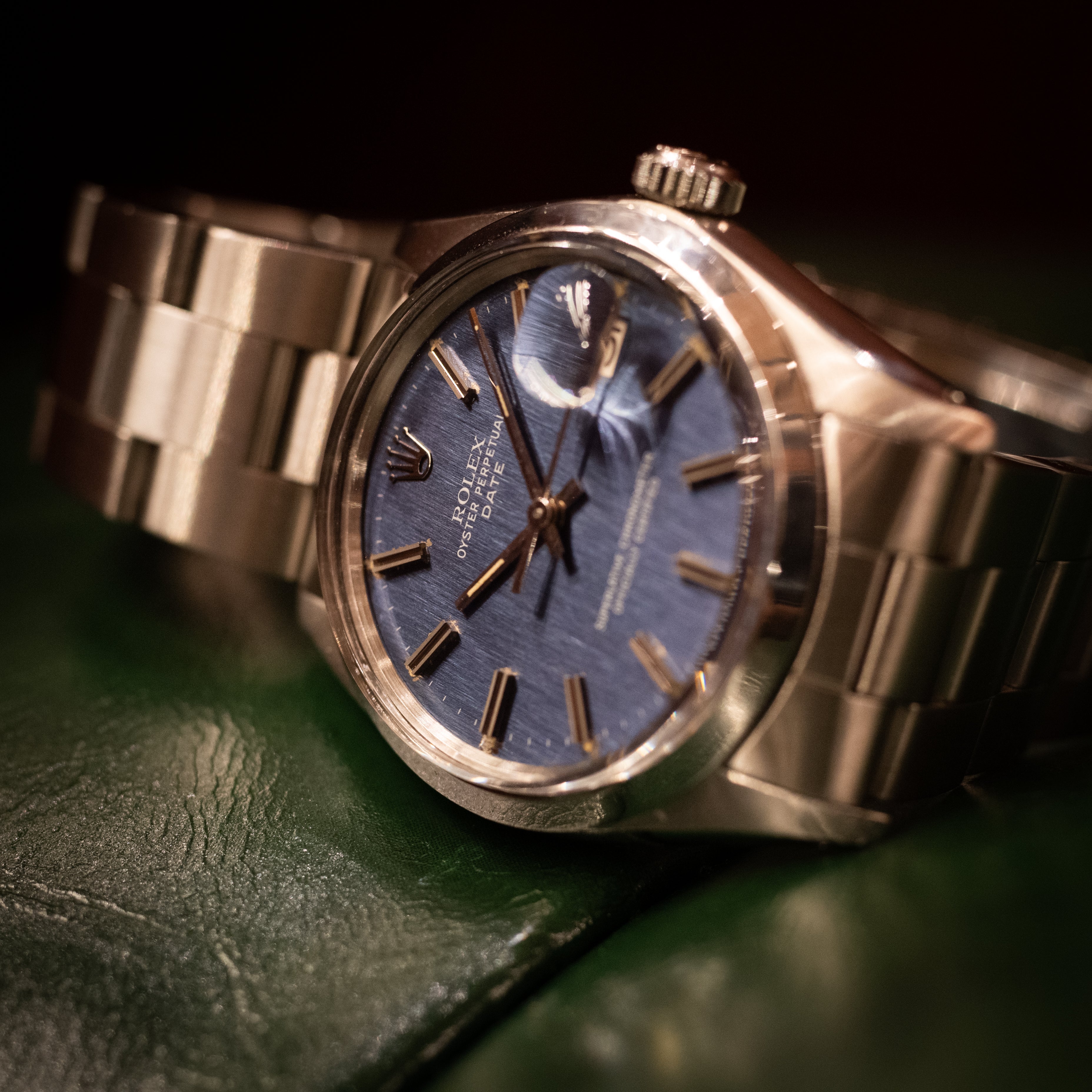 ロレックス 1970年製/昭和45年製 オイスターパーペチュアルデイト Ref.1500 ブルーダイヤル