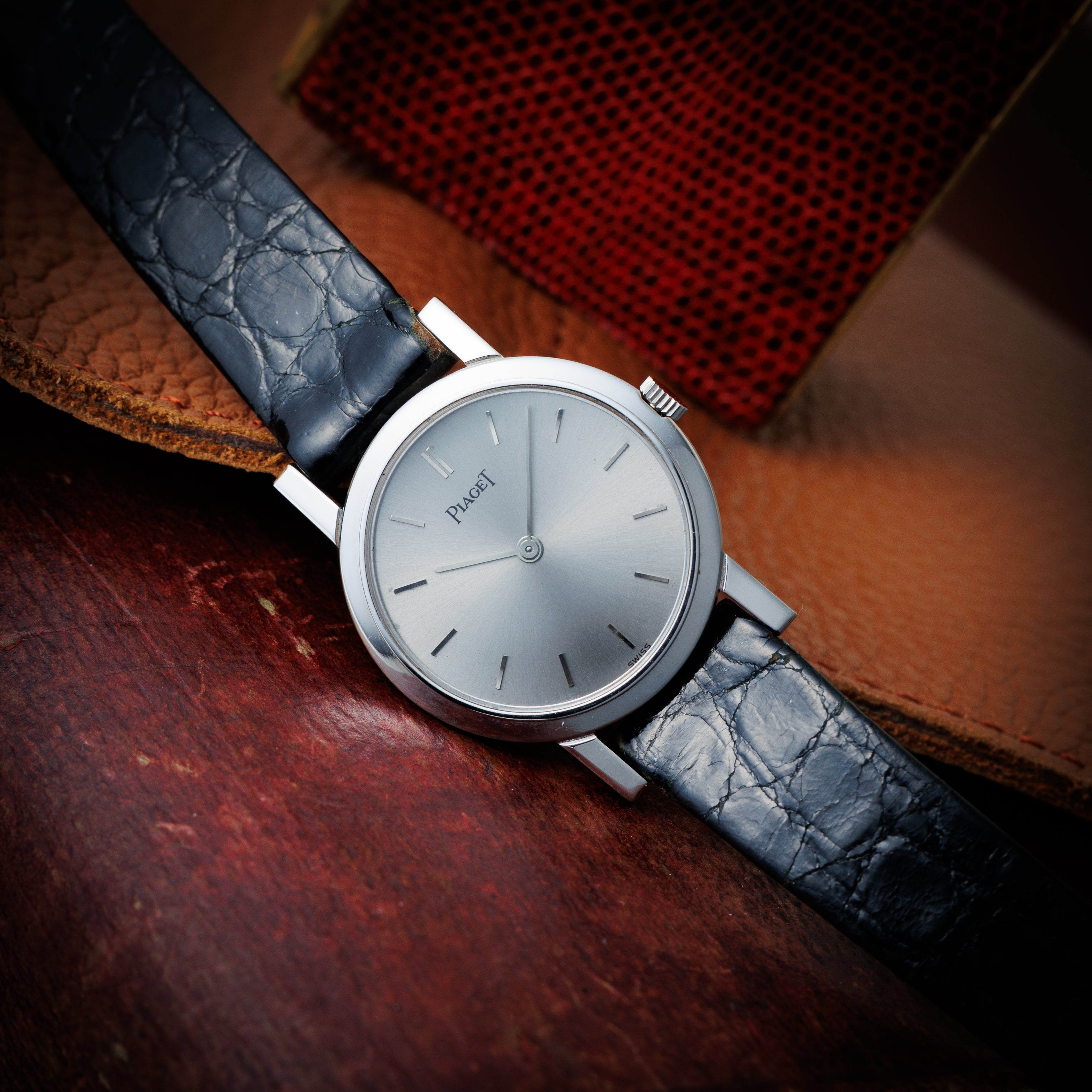 ピアジェ 18KWG 1980年代製 レディースモデル 純正尾錠付き 手巻き