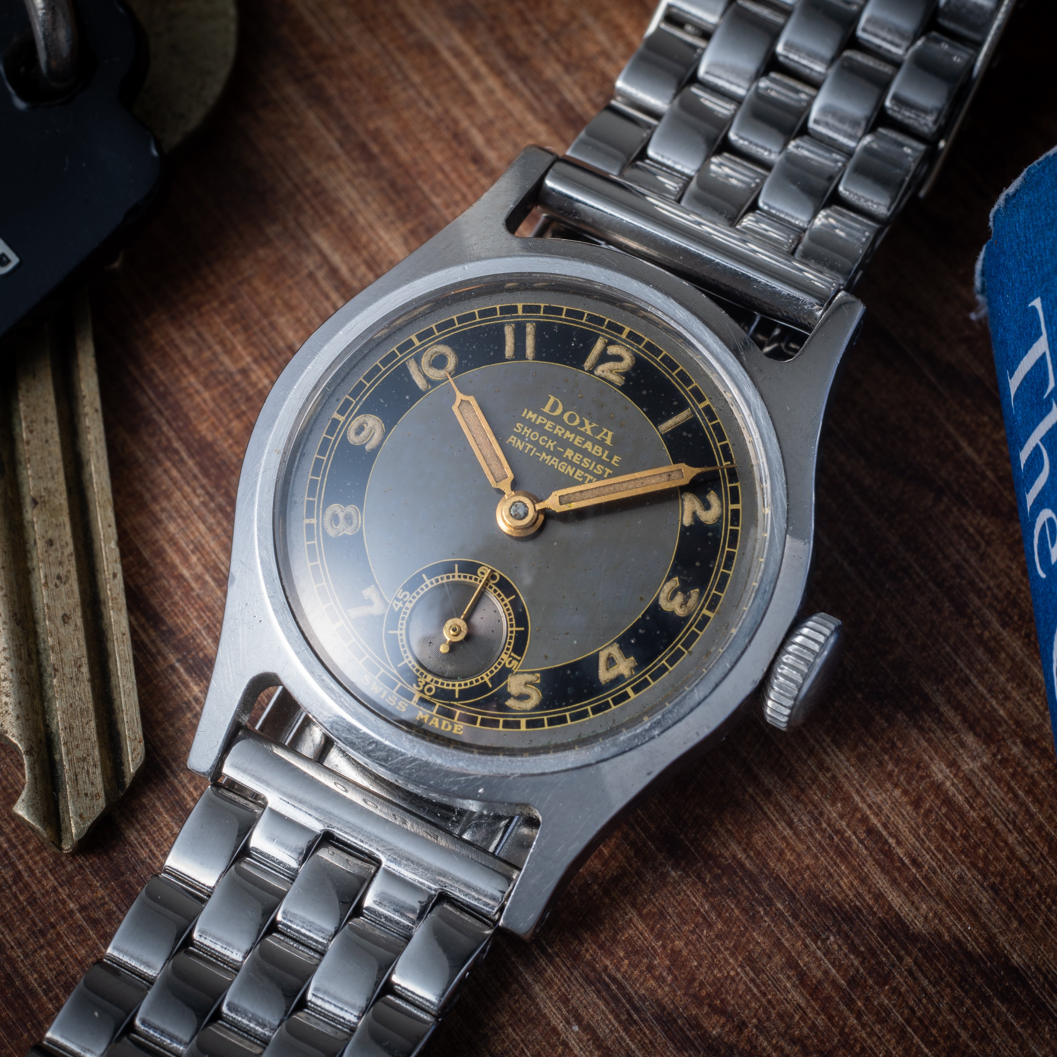 ドクサ ブルズアイダイヤル 1940年代製 FBケース 手巻き 全アラビア