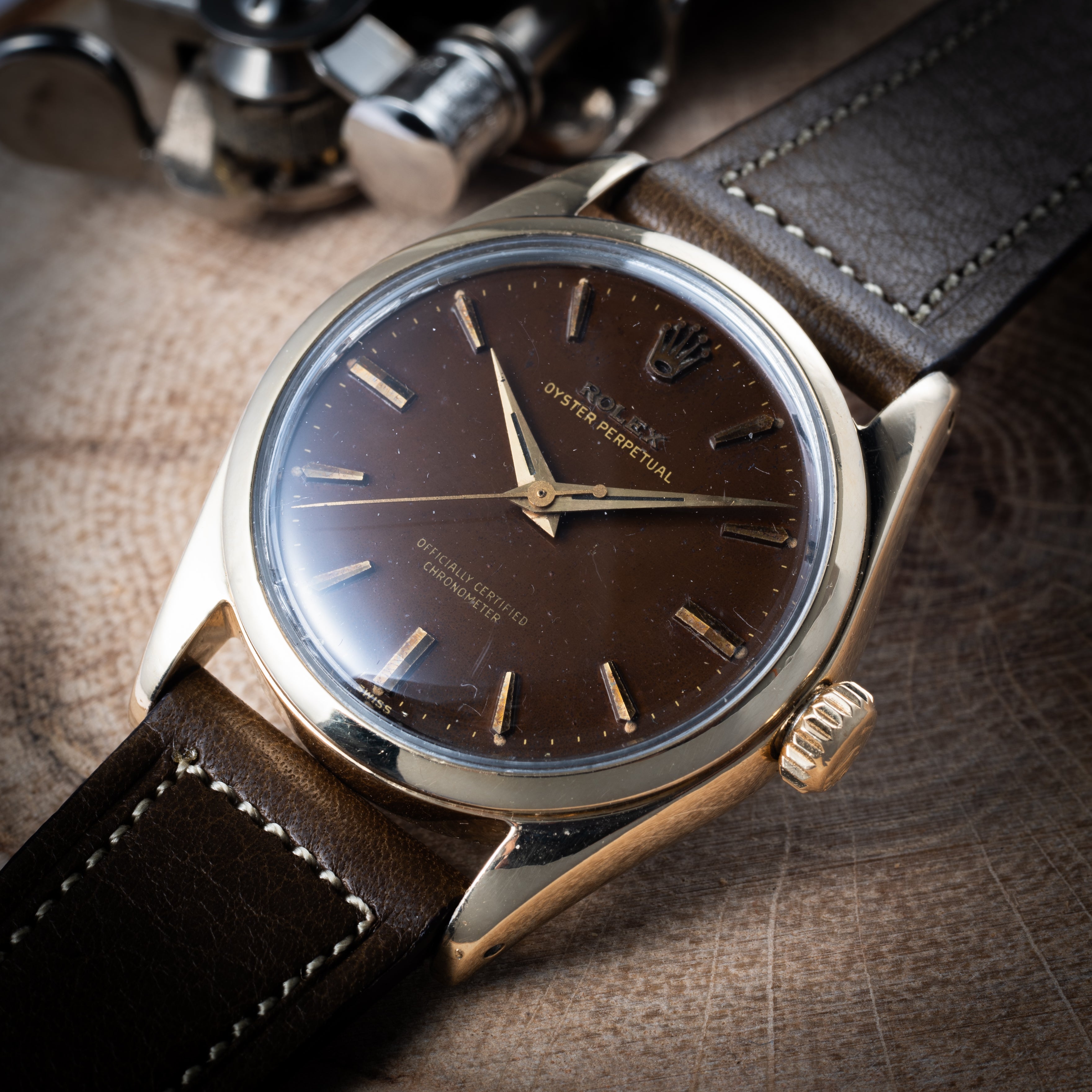 ロレックス オイスターパーペチュアル トロピカルダイヤル Ref.6634 ミラーダイヤル GFケース 1950年代製