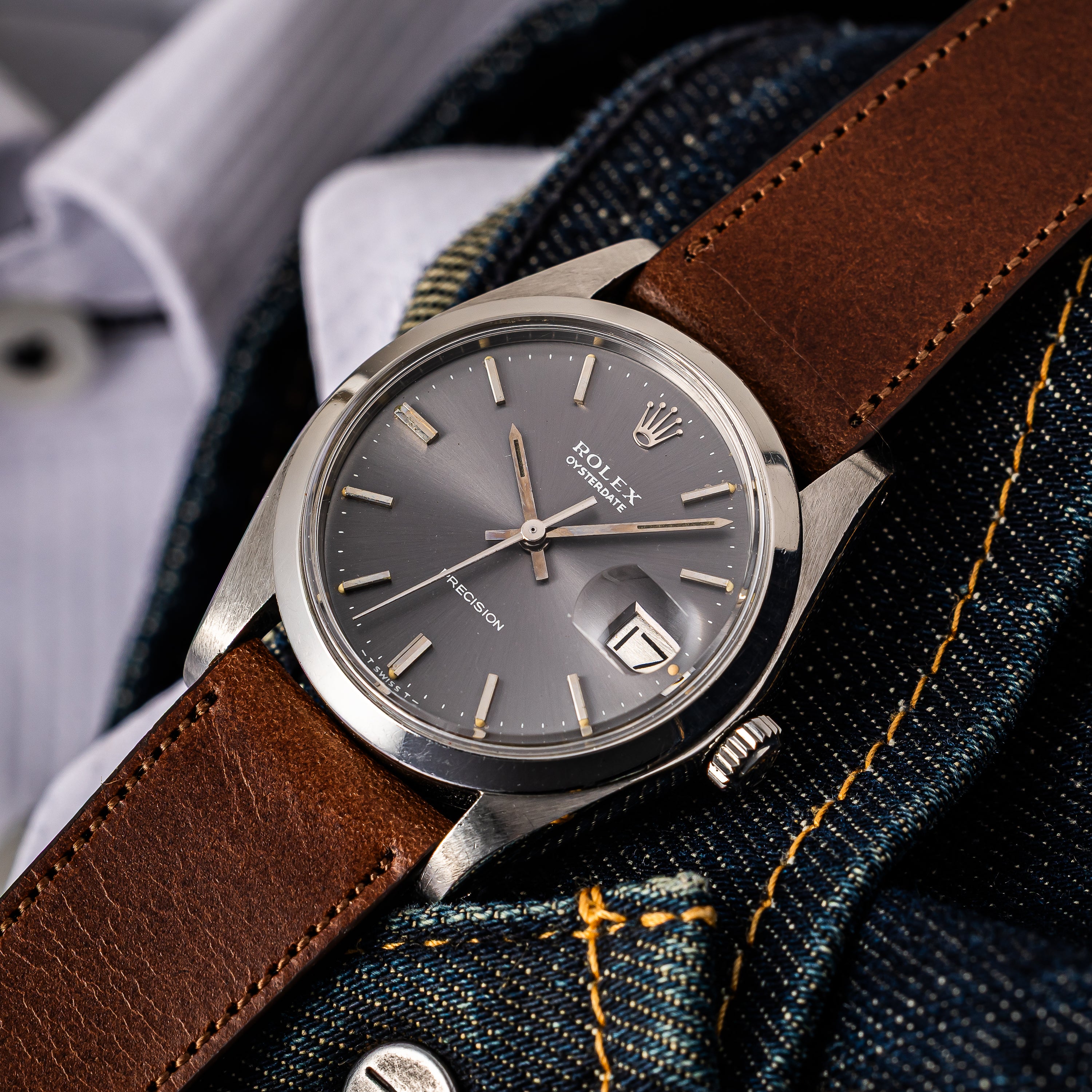 ロレックス オイスターデイト グレーダイヤル 1978年製 Ref.6694 手巻き