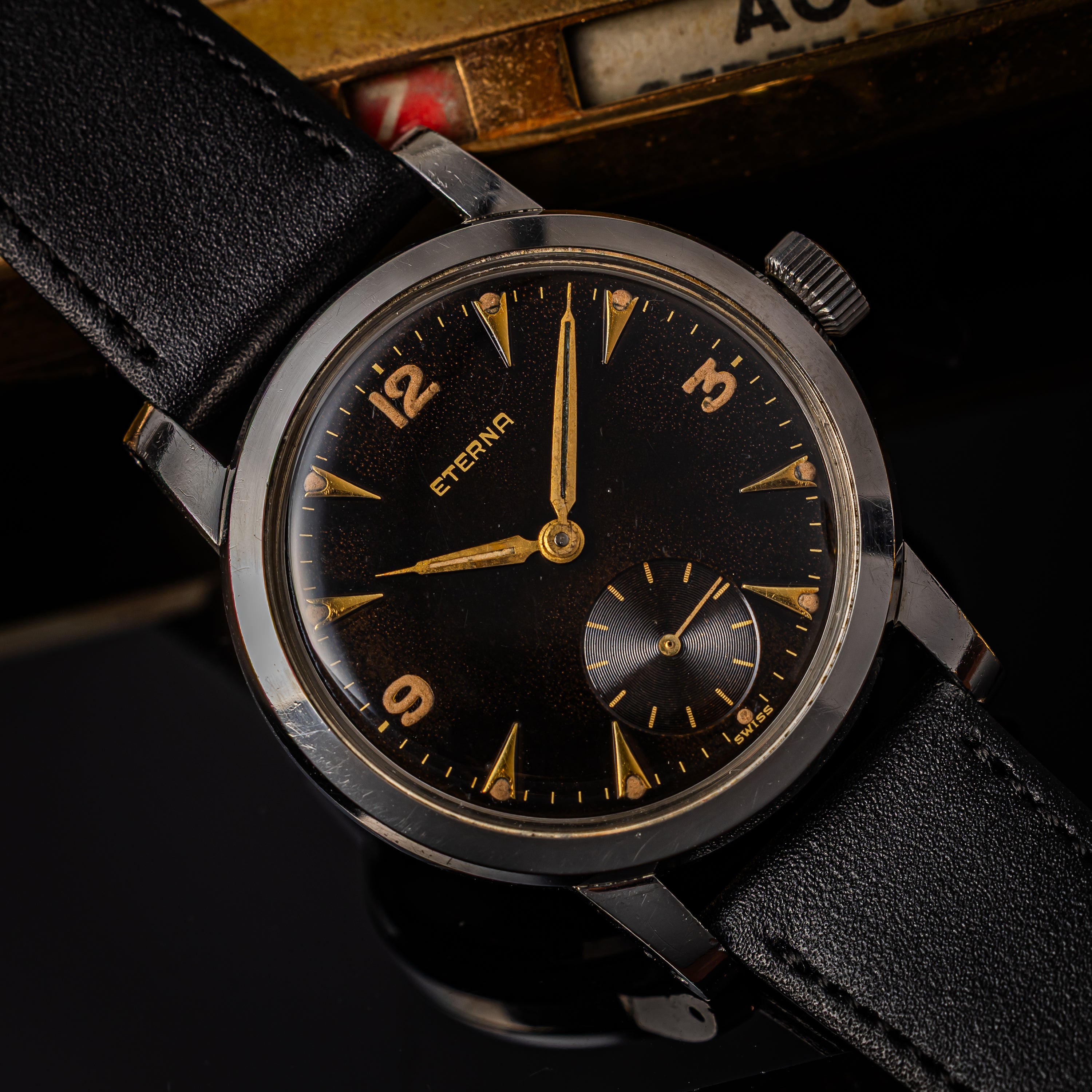 エテルナ ラウンドケース 1940年代製 ギルトダイヤル Cal.852U