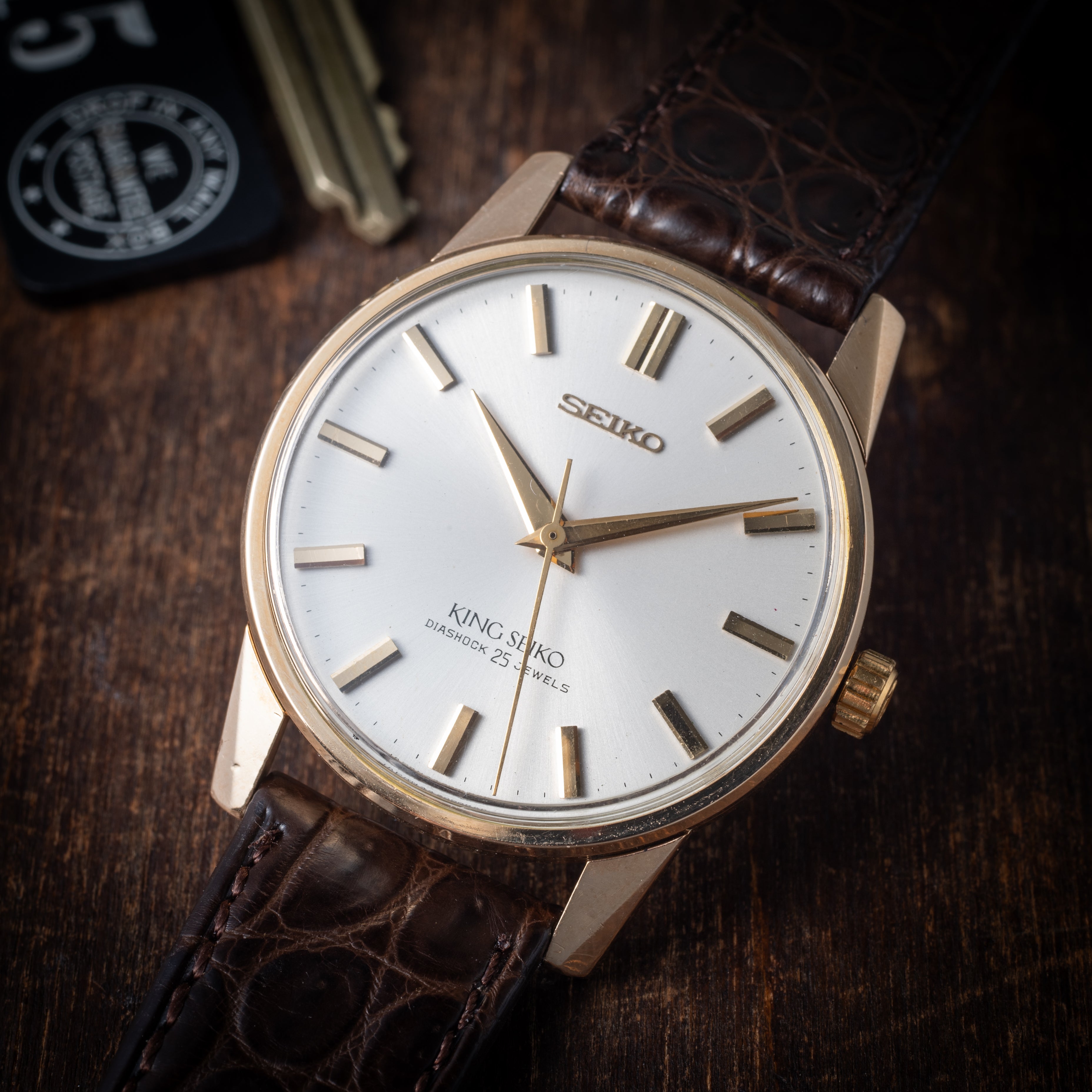 キングセイコー 1967年製 Ref.44-2000 AGF 44KS最後期型 ロービート手巻き 尾錠付き