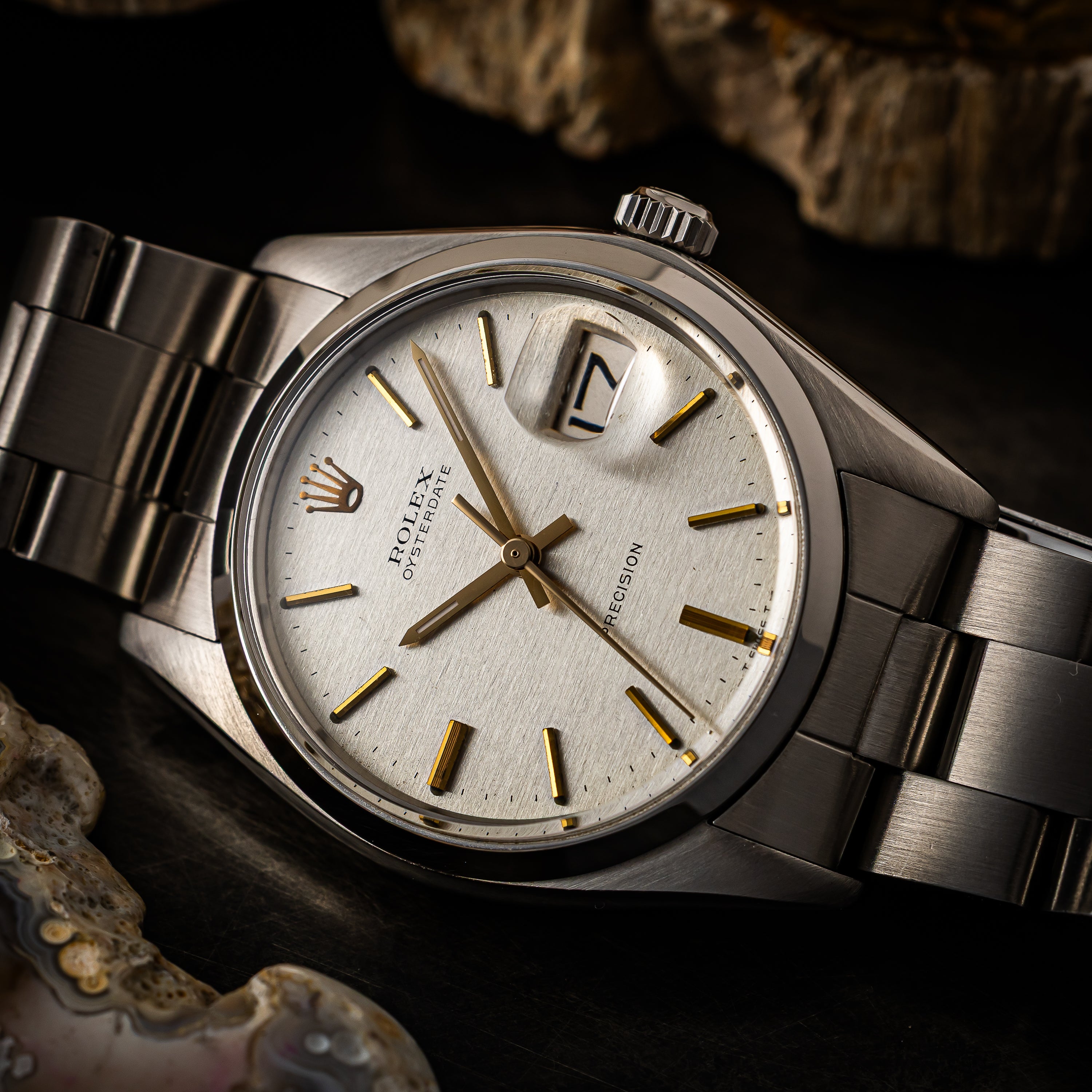 ロレックス オイスターデイト 1977年製 国際サービス保証書付き Ref.6694 シルバーダイヤル