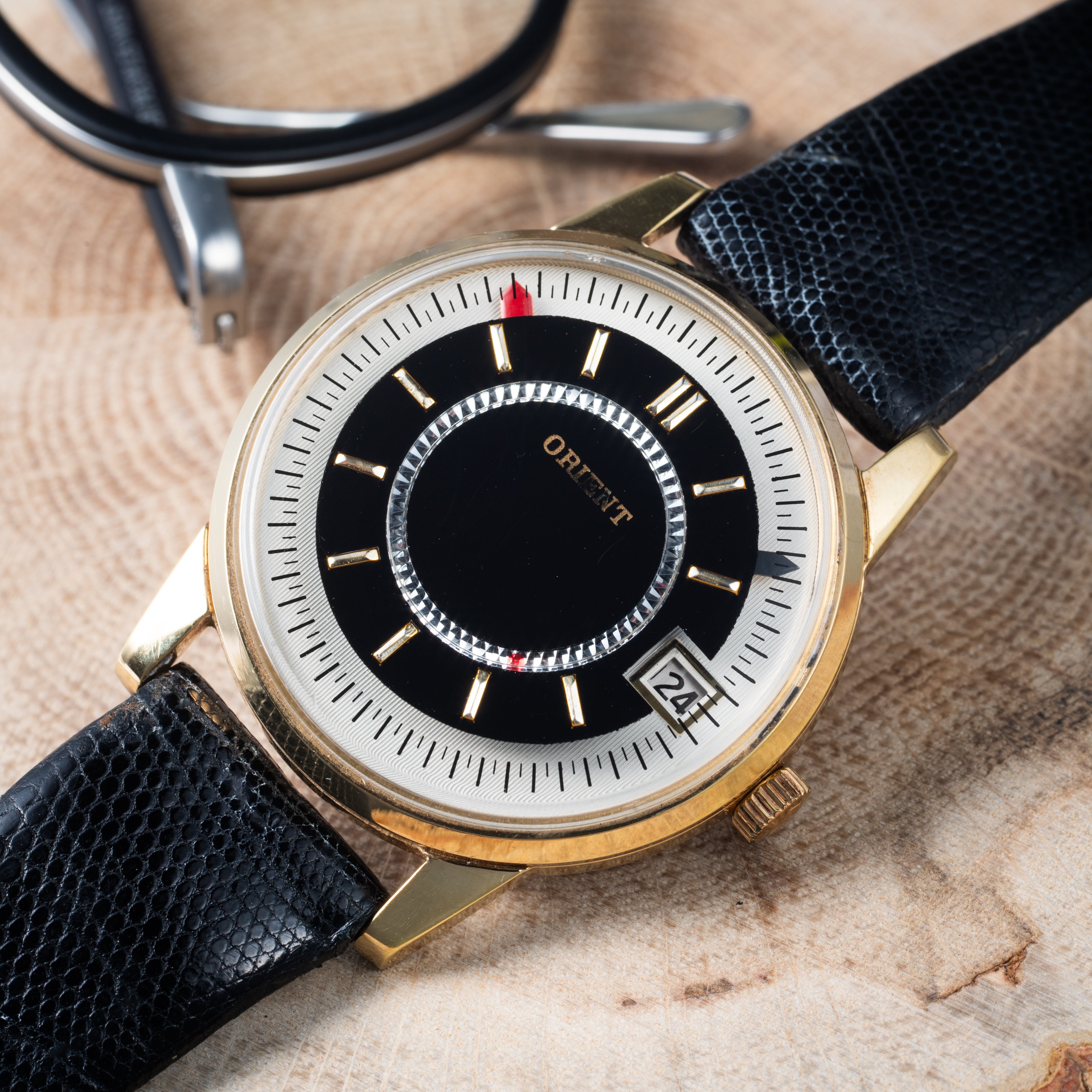 オリエント オリンピア カレンダー 1960年代製 ギャラクシーダイヤル 純正尾錠付き