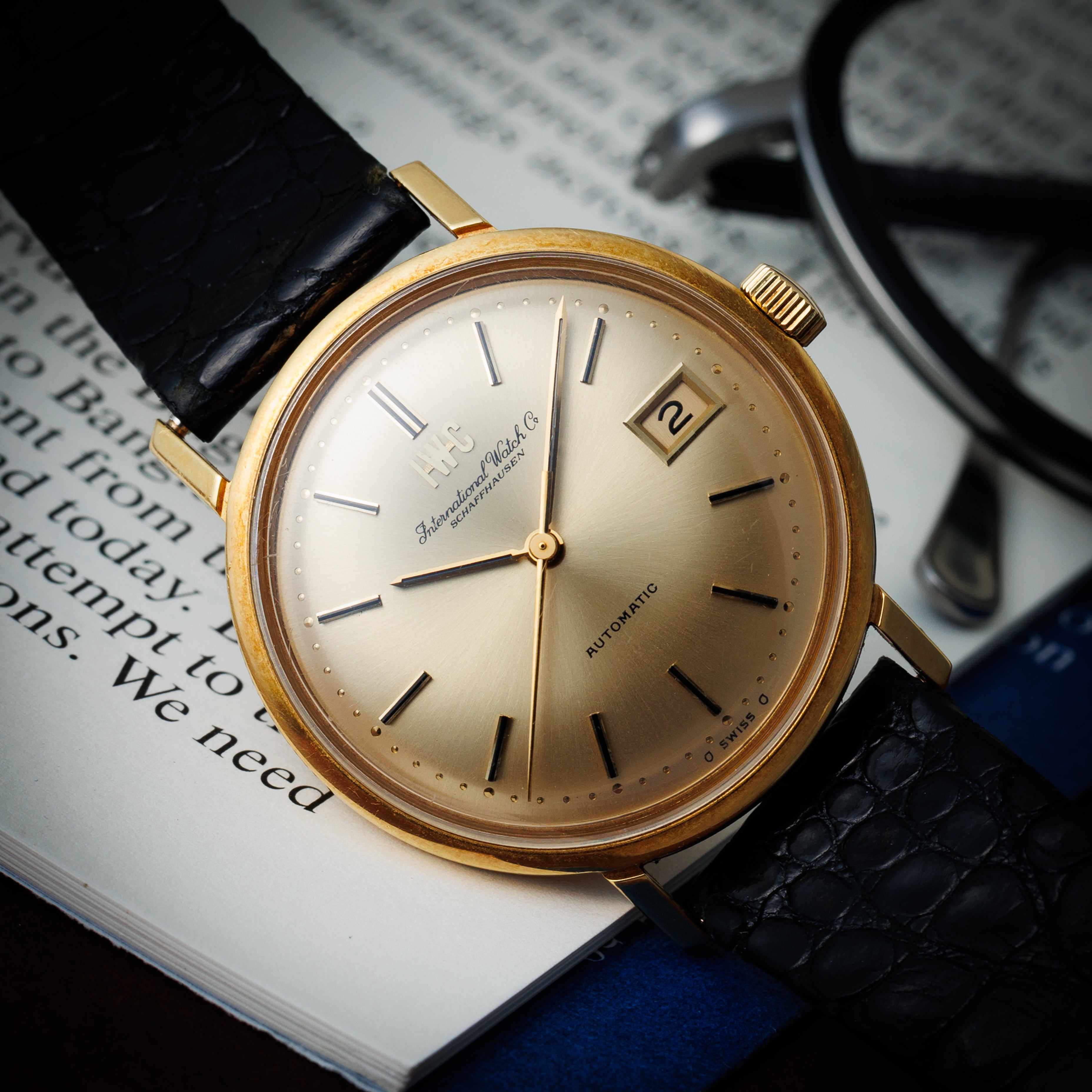 IWC 18金無垢オートマチック 1977年製 ペラトン式自動巻 Cal.8541B  純正GF尾錠付き