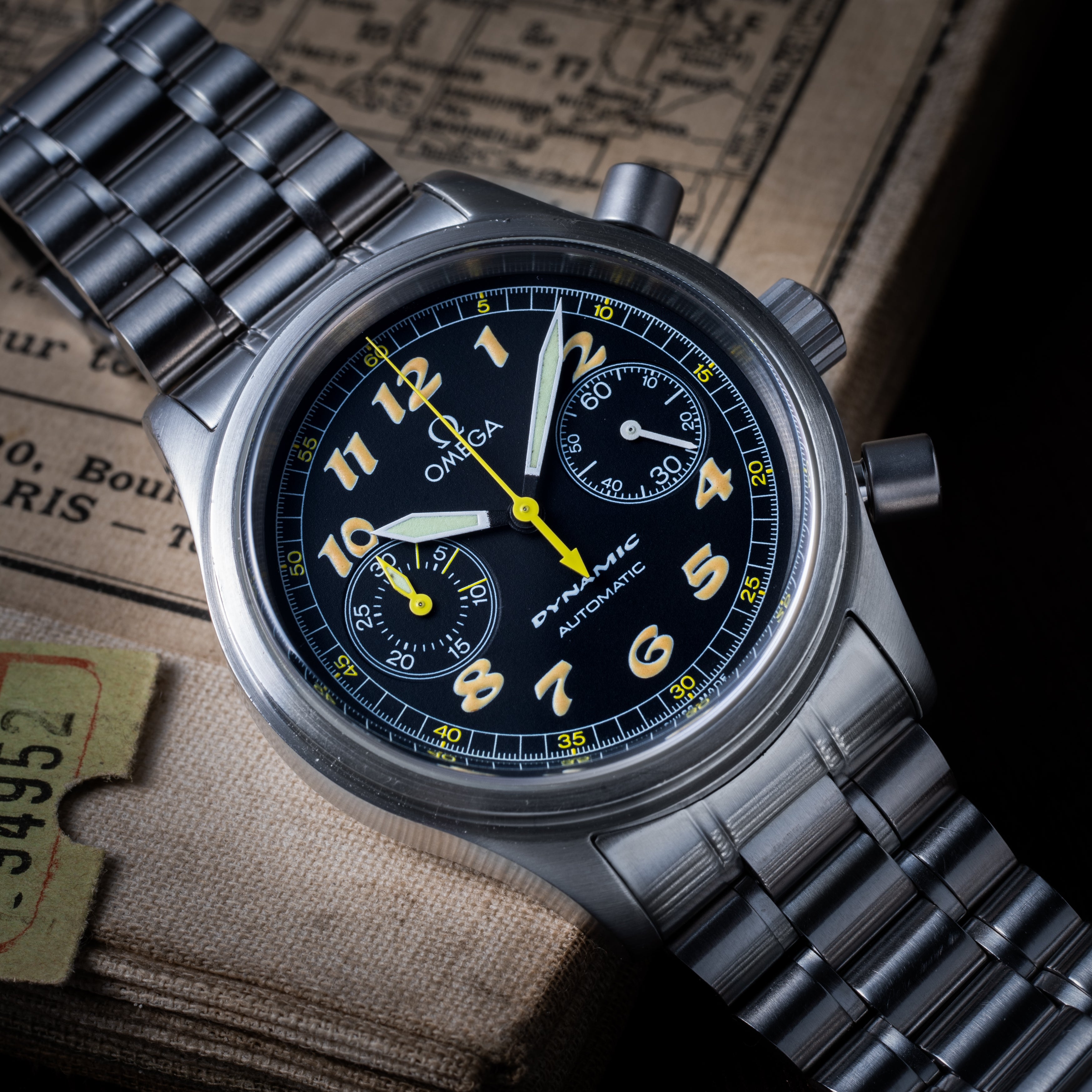 オメガ ダイナミック クロノグラフ 1995年製 自動巻き Cal.1138 純正ブレス