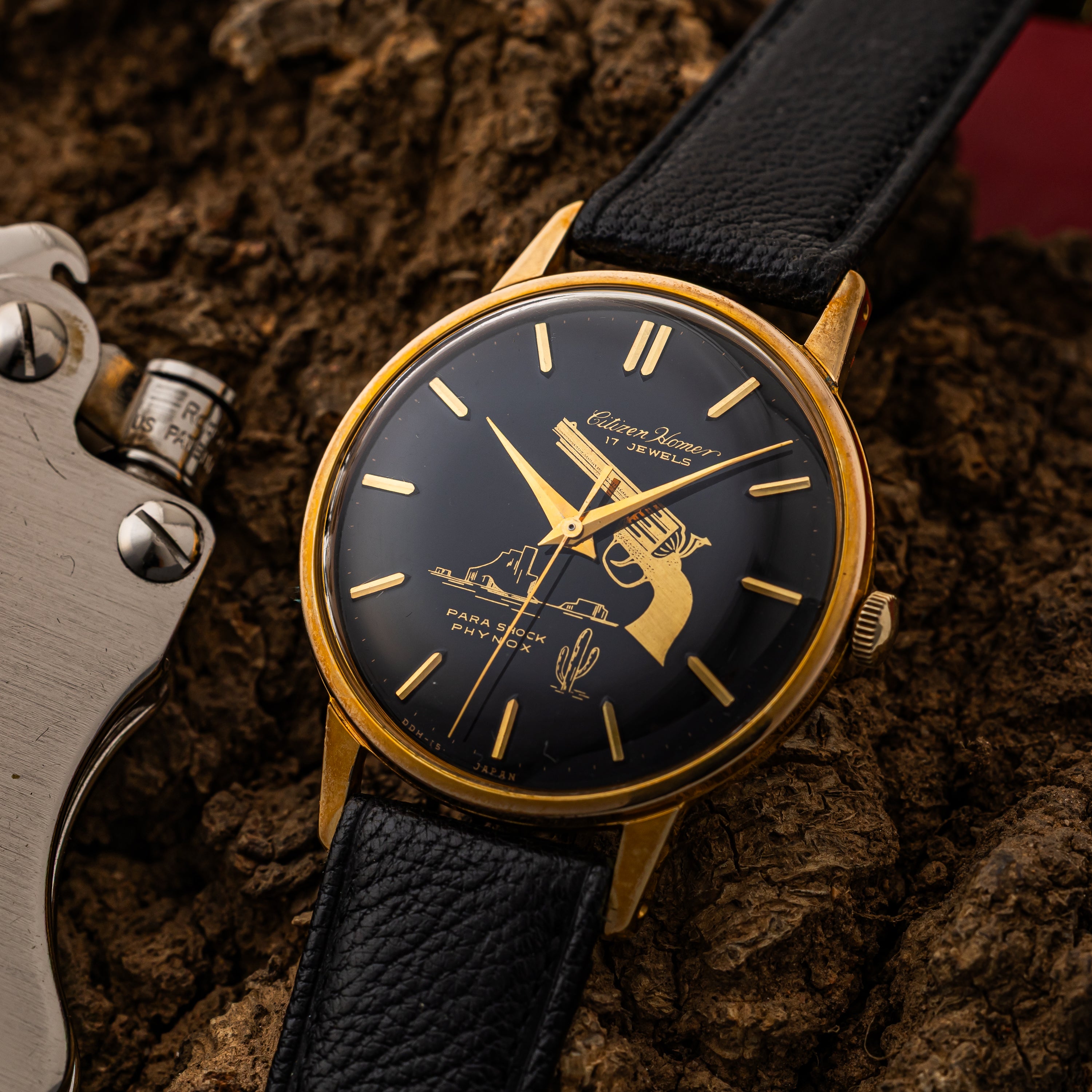 シチズン 1962年製 ホーマー ブラックダイヤル ピストル サボテン 手巻き 美品