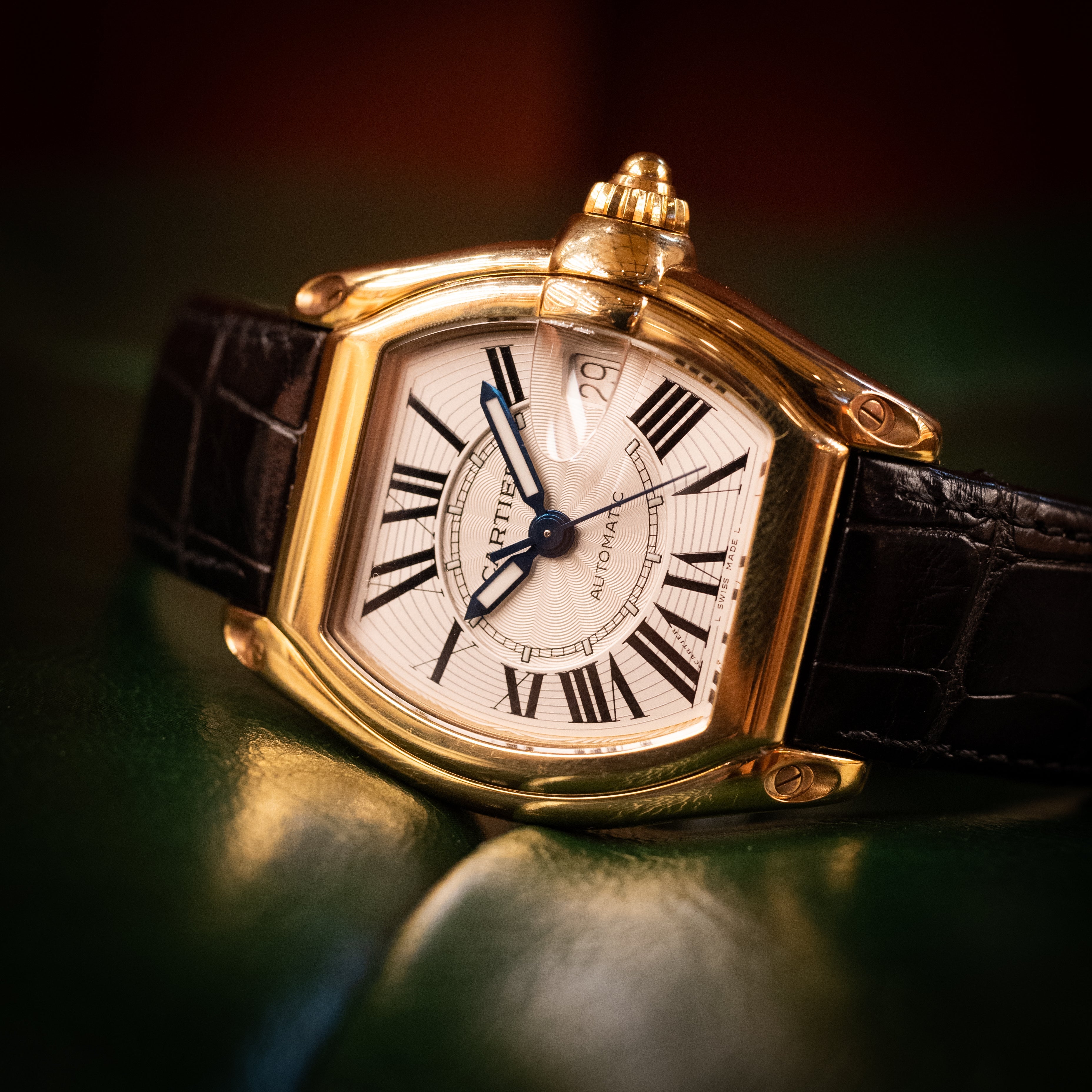 カルティエ ロードスターLM18KYG 箱ギャラ付き