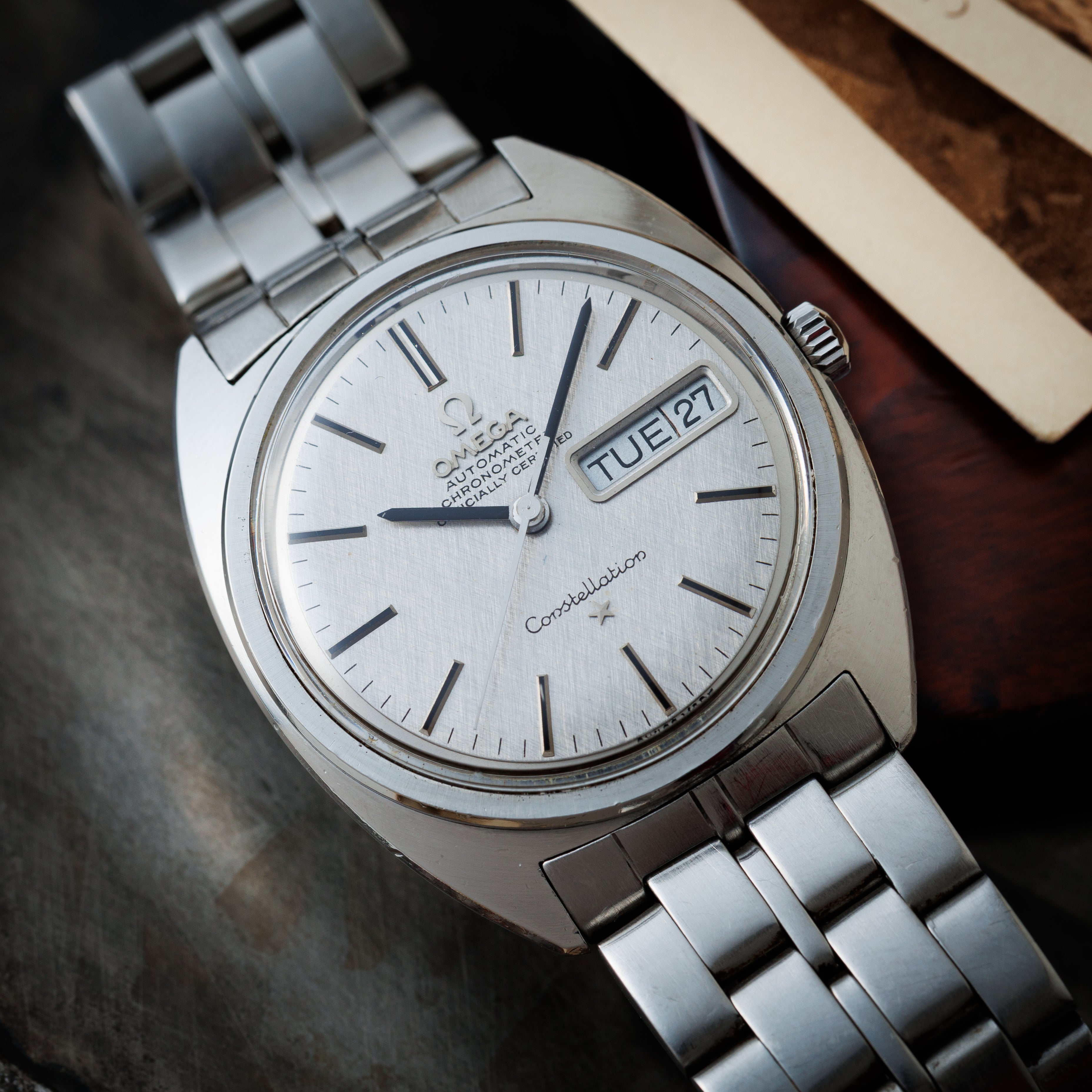 オメガ コンステレーション 1967年製 Ref.168.019 リネンシルバーダイヤル 自動巻クロノメーター