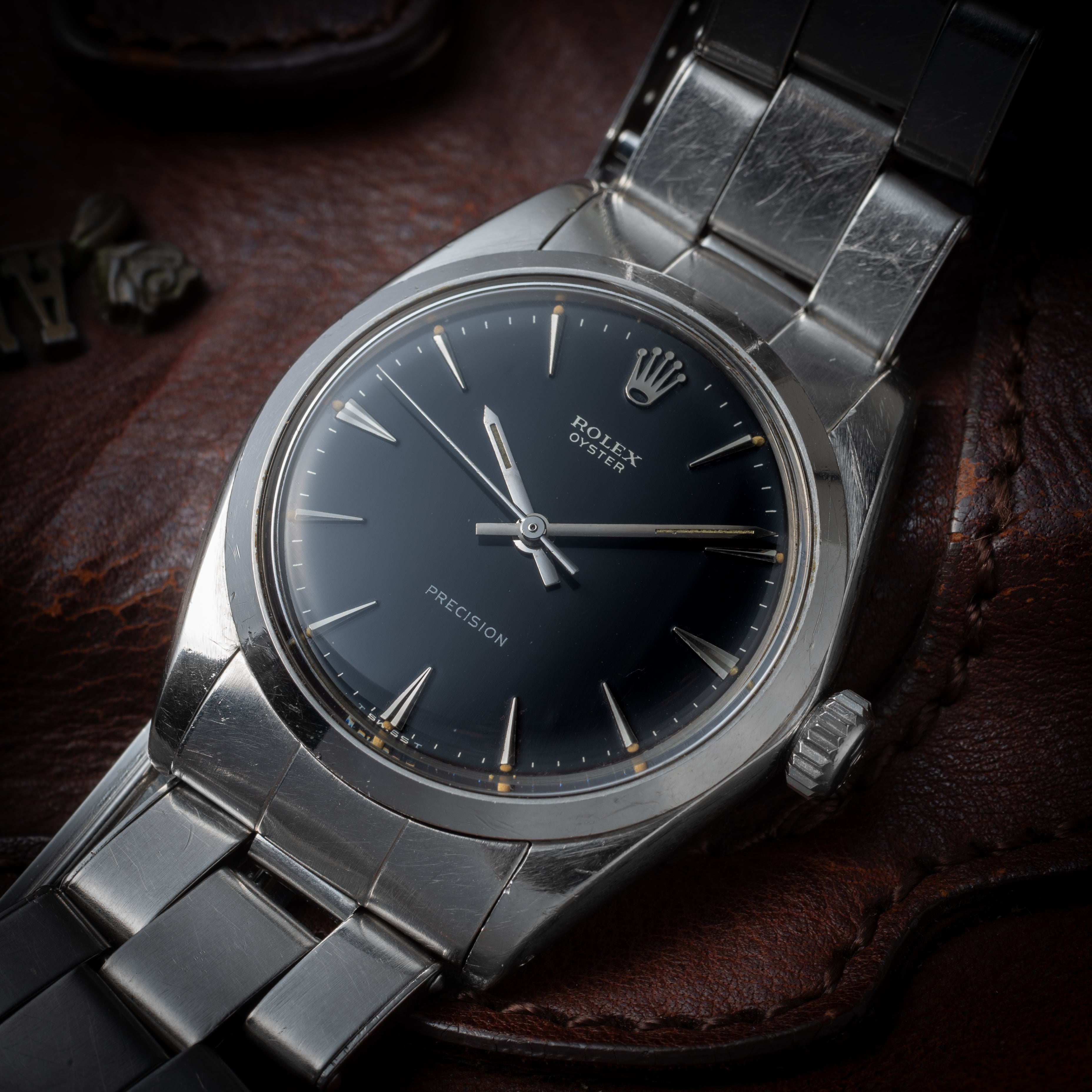 ロレックス オイスター 1966年製 Ref.6426 手巻き ブラックミラーダイヤル リベットブレス