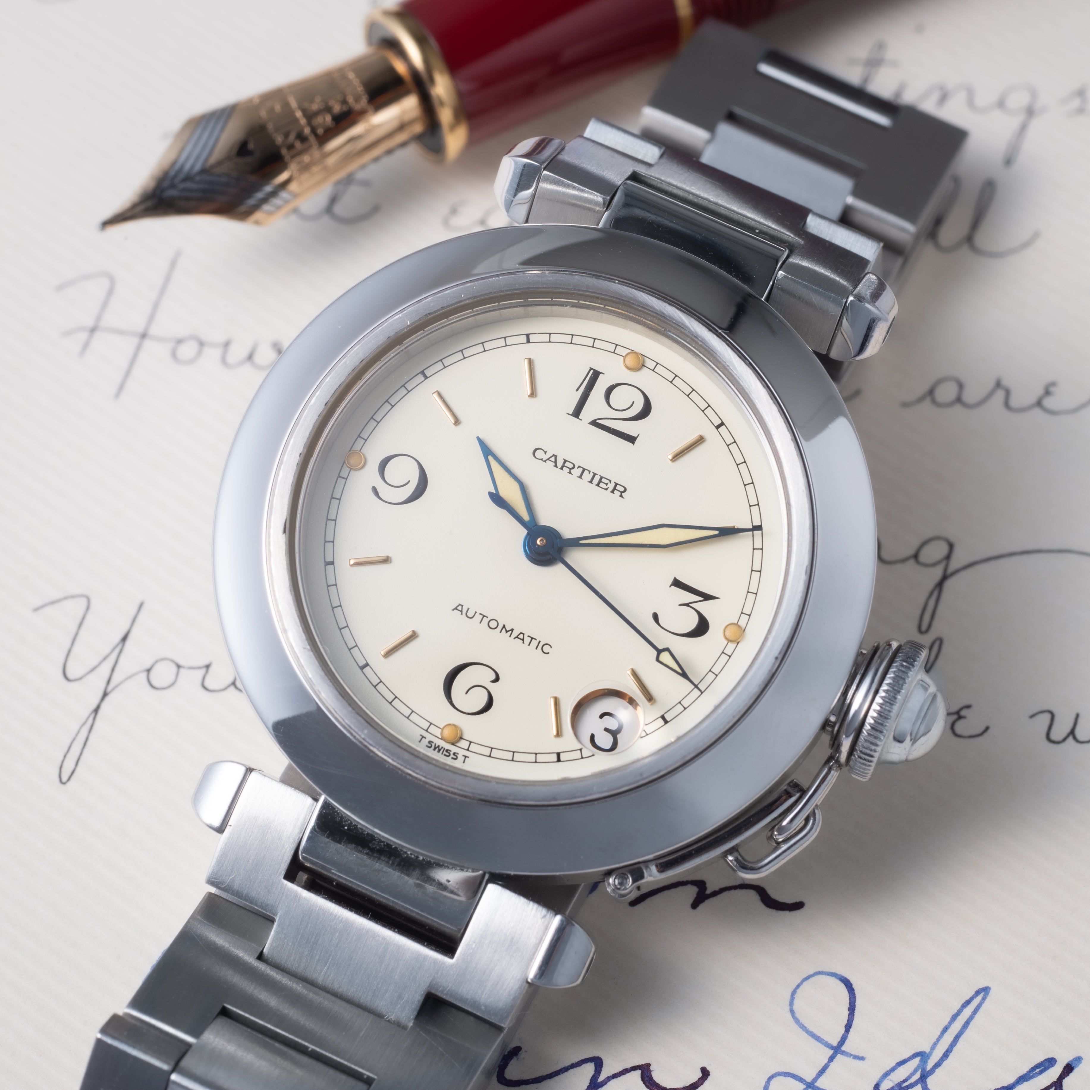 カルティエ パシャC 1990年代製 Ref.2324 自動巻 ホワイトダイヤル トリチウム夜光
