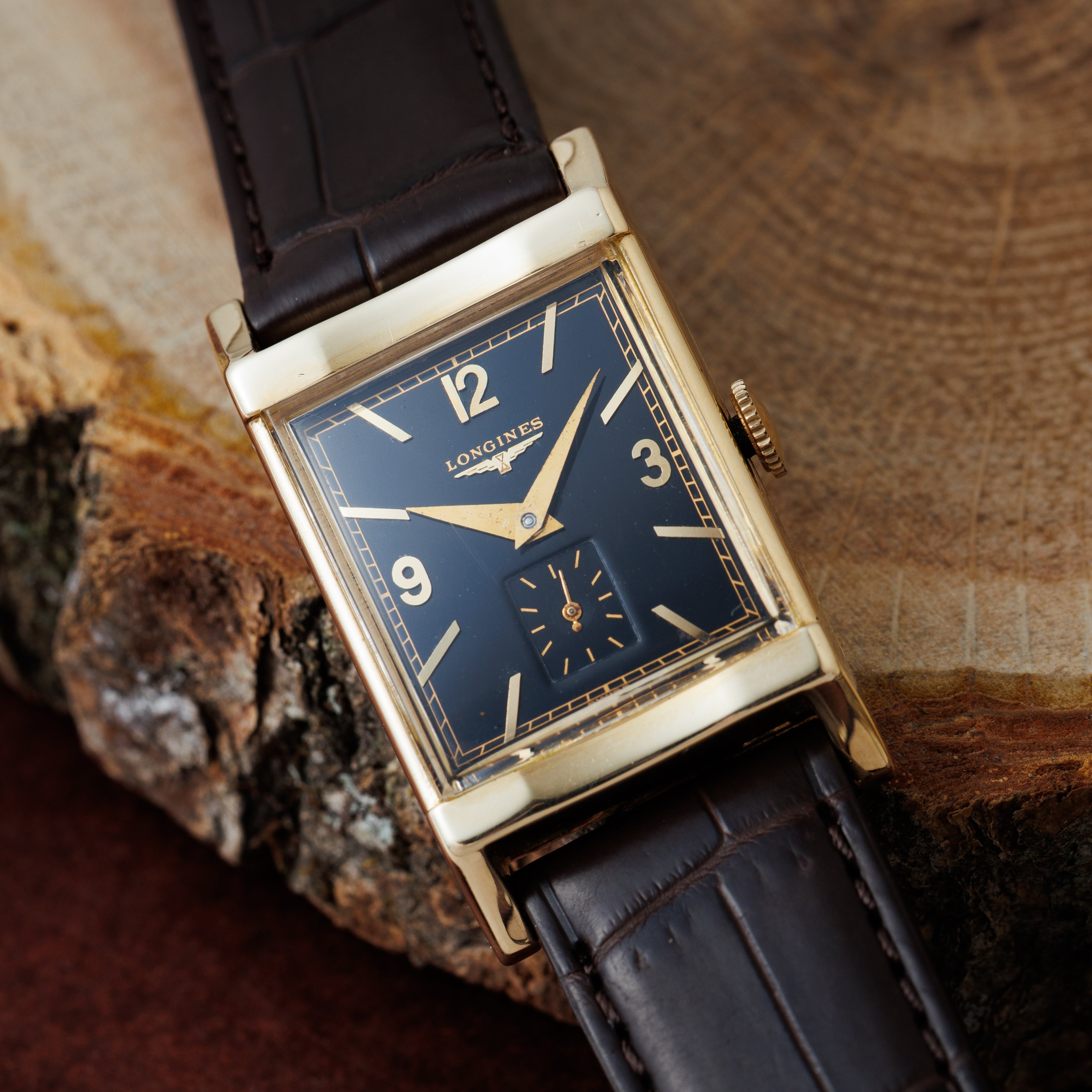 ロンジン 角金 1940年代製 ギルトダイヤル 14KYG