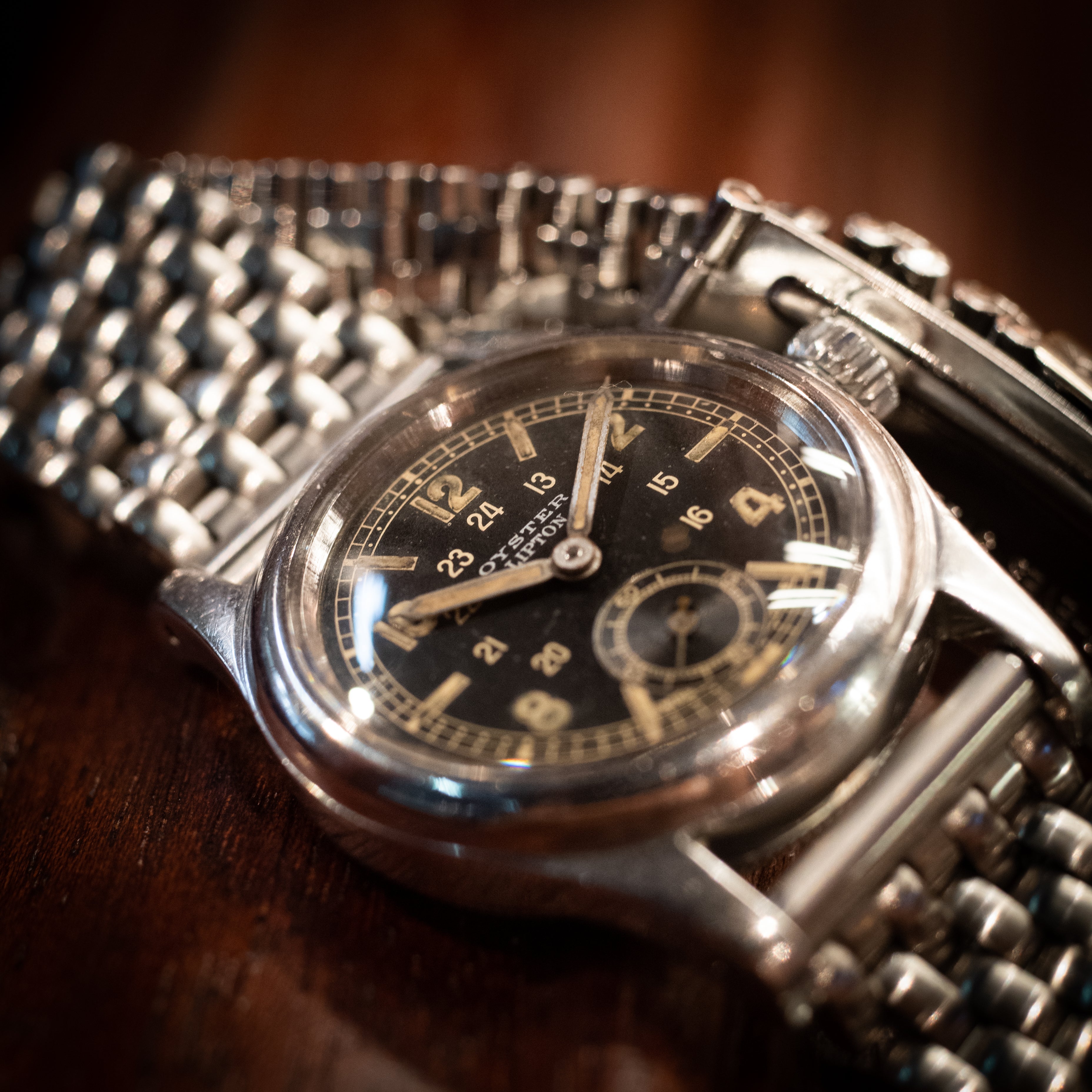オイスター リプトン オリジナルブラックミラーダイヤル 1945年製