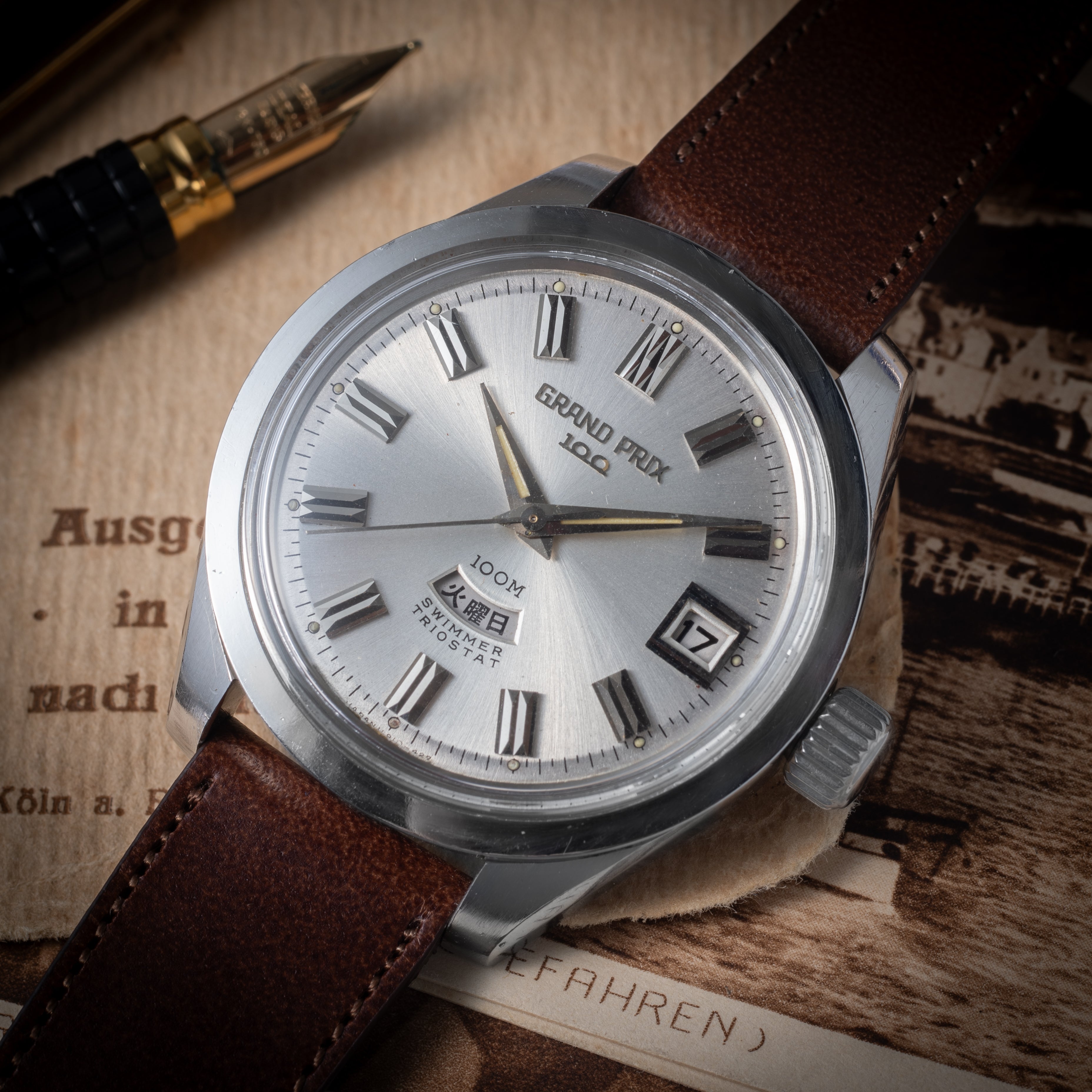 オリエント グランプリ100 スイマー TRIOSTAT 1960年代製 100石自動巻き ねじ込みリューズ