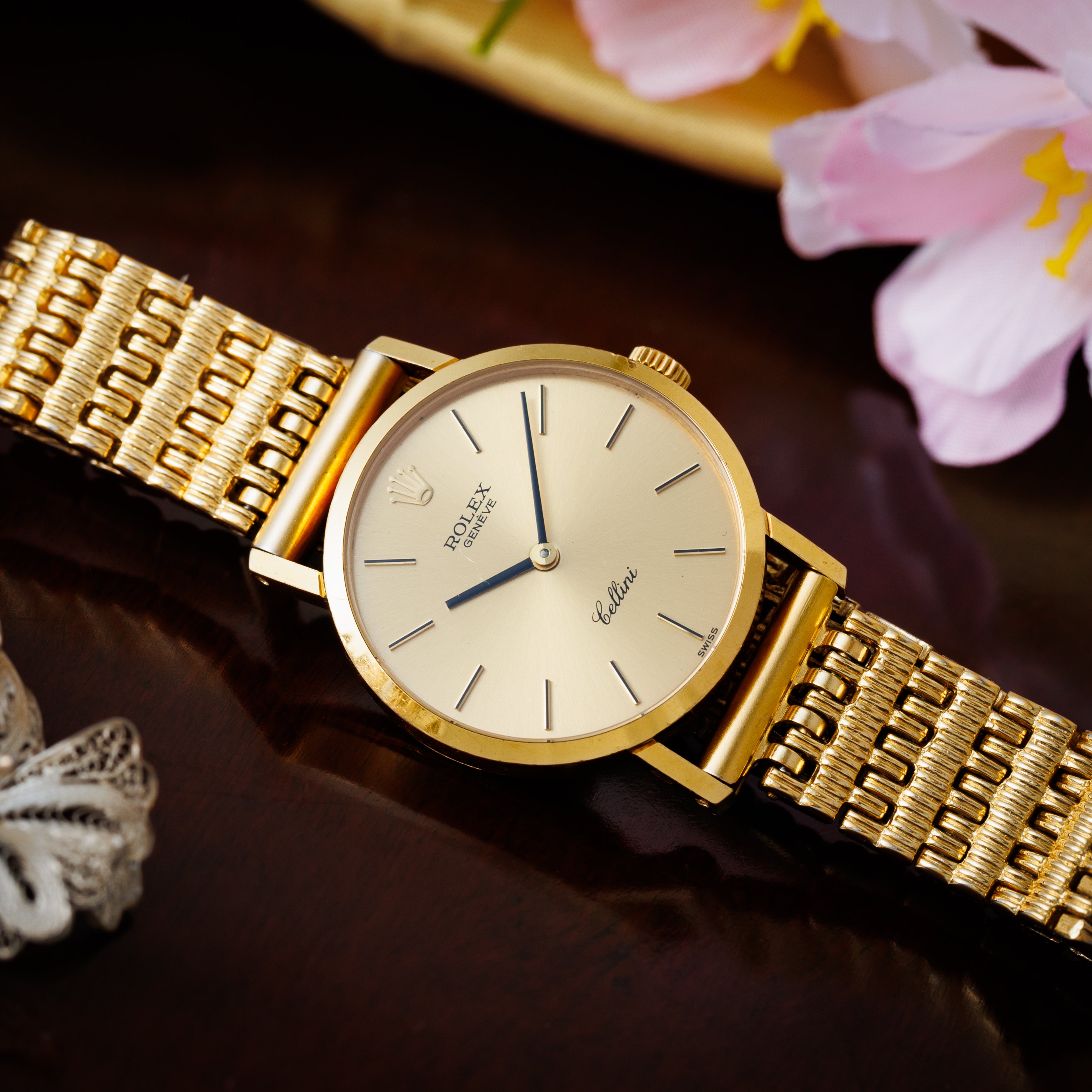 ロレックス チェリーニ レディース 1975年製 Ref.4109 18金無垢 社外ブレス