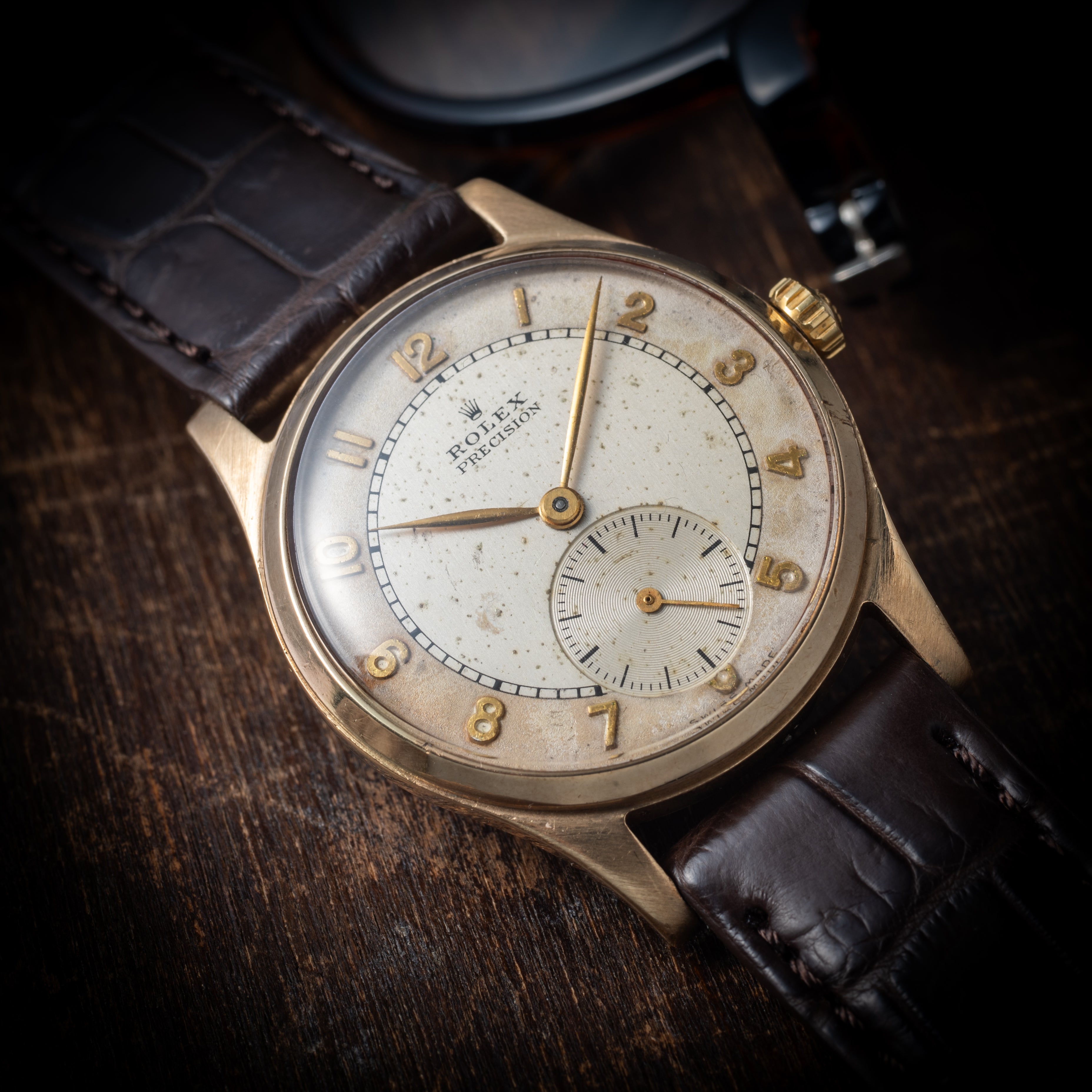 ロレックス プレシジョン 1948年製 Ref.12325 9金無垢 デニソンケース 手巻き