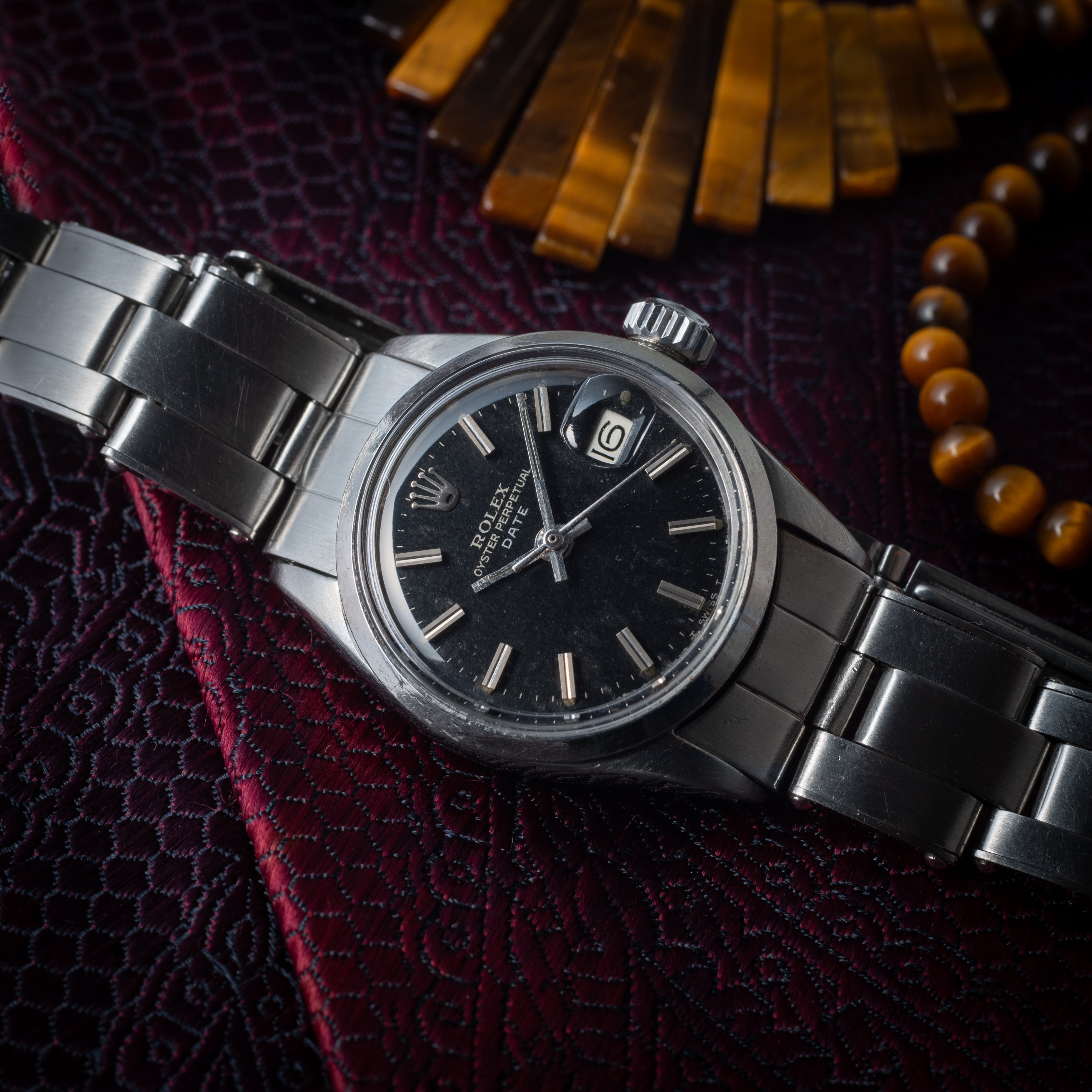 ロレックス レディース 1967年製 Ref.6516 オイスターパーペチュアルデイト ブラックダイヤル