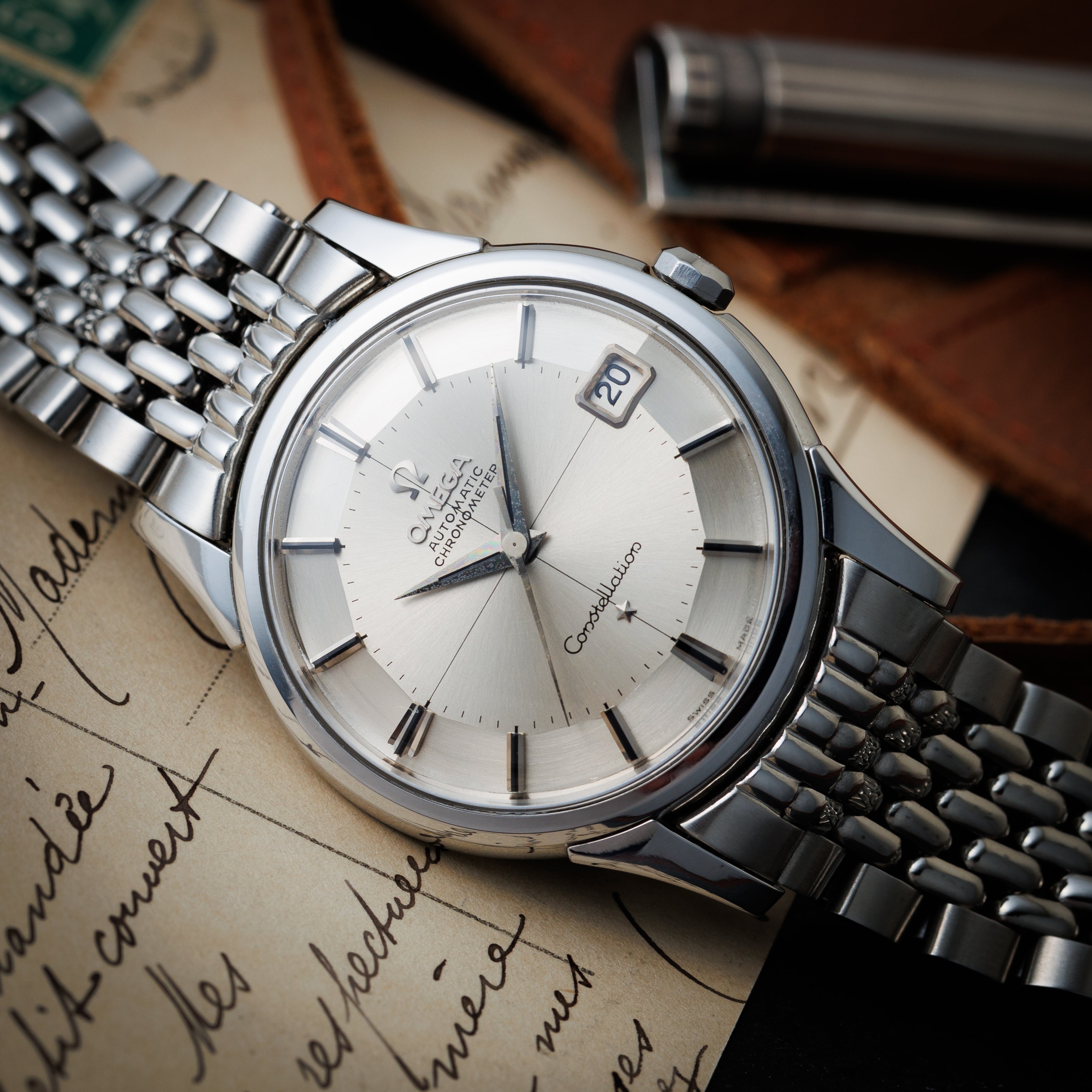 オメガ コンステレーション 12角 1961年製 Ref.14393 9 SC シルバーダイヤル 純正ブレス