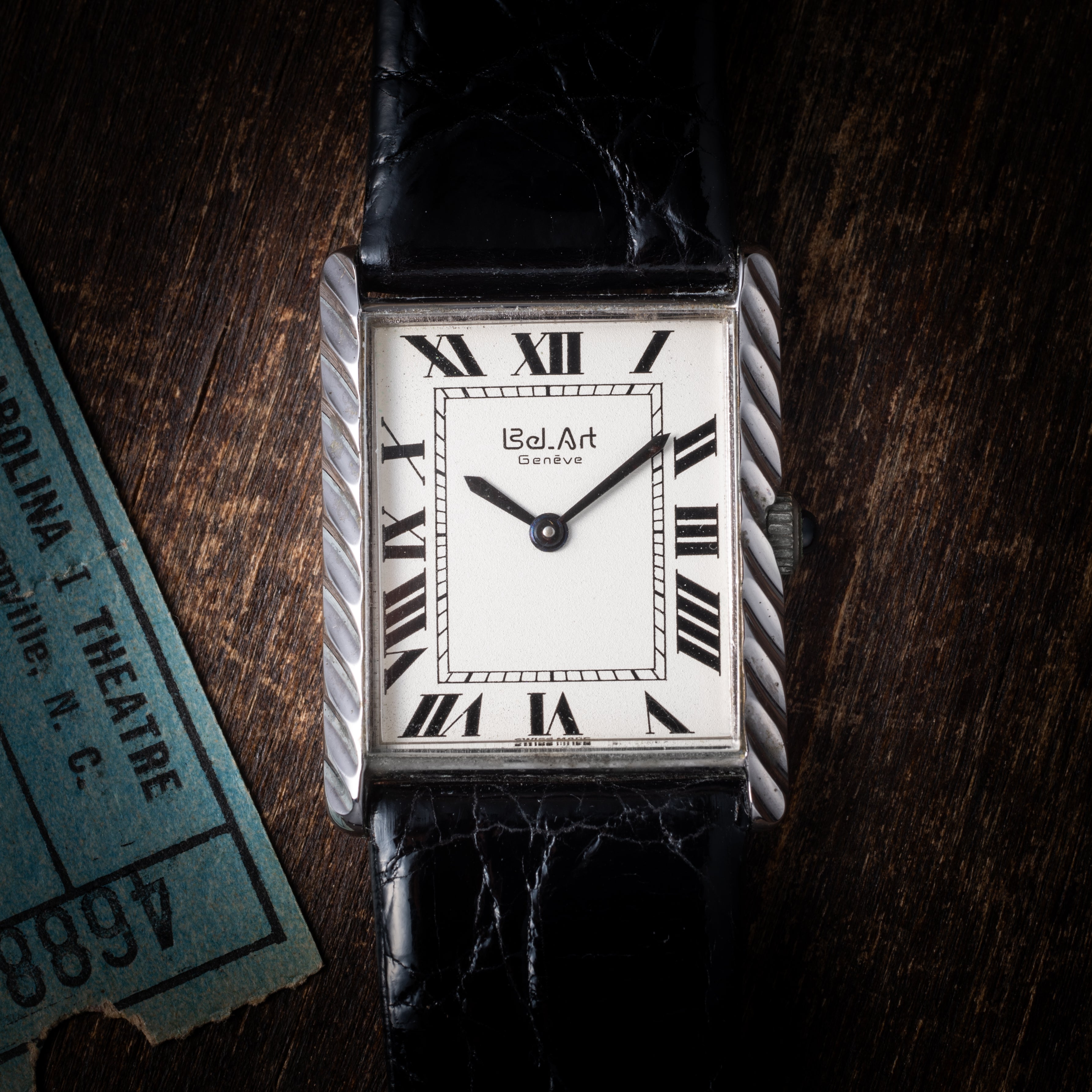 BelArtタンクウォッチ ホワイトローマンダイヤル 1970年代製 手巻きフルリエCal.6664