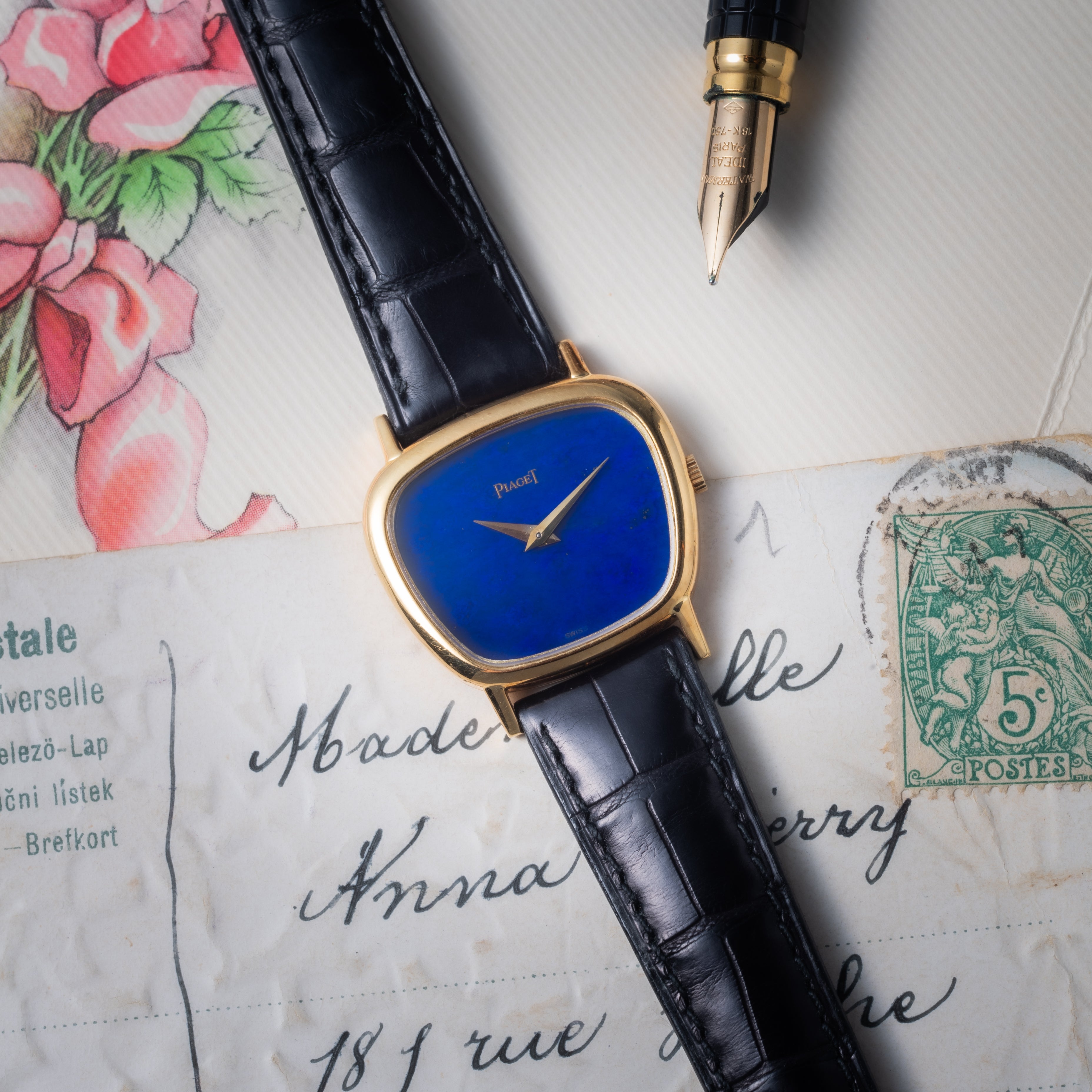 ピアジェ レディース 1980年代製 18金イエローゴールドラピスラズリダイヤル