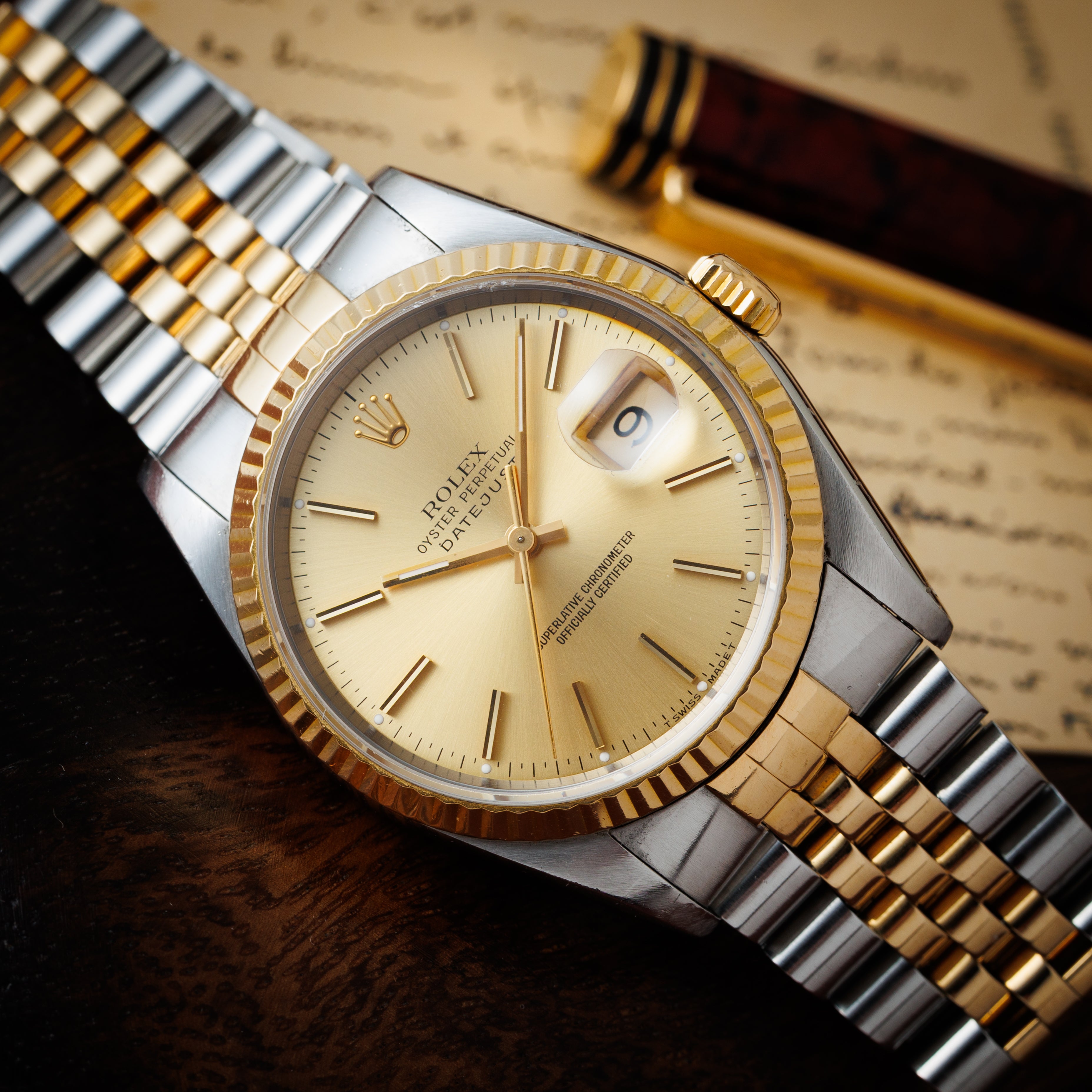 ロレックス デイトジャスト Ref.16233 シャンパンダイヤル 1992年製 ギャランティ付き